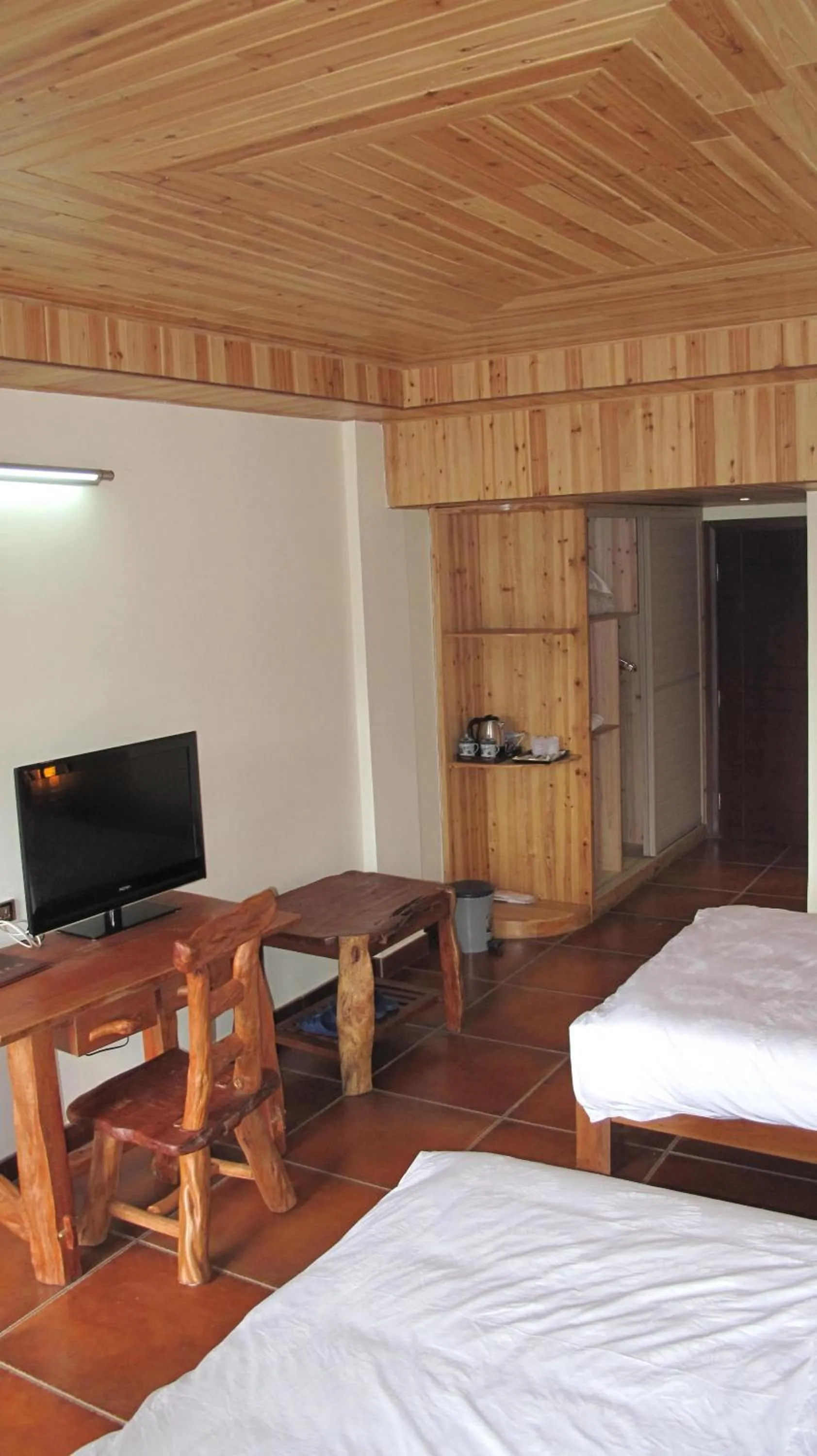 Decorative detail, Bed in Longji Holiday Hotel