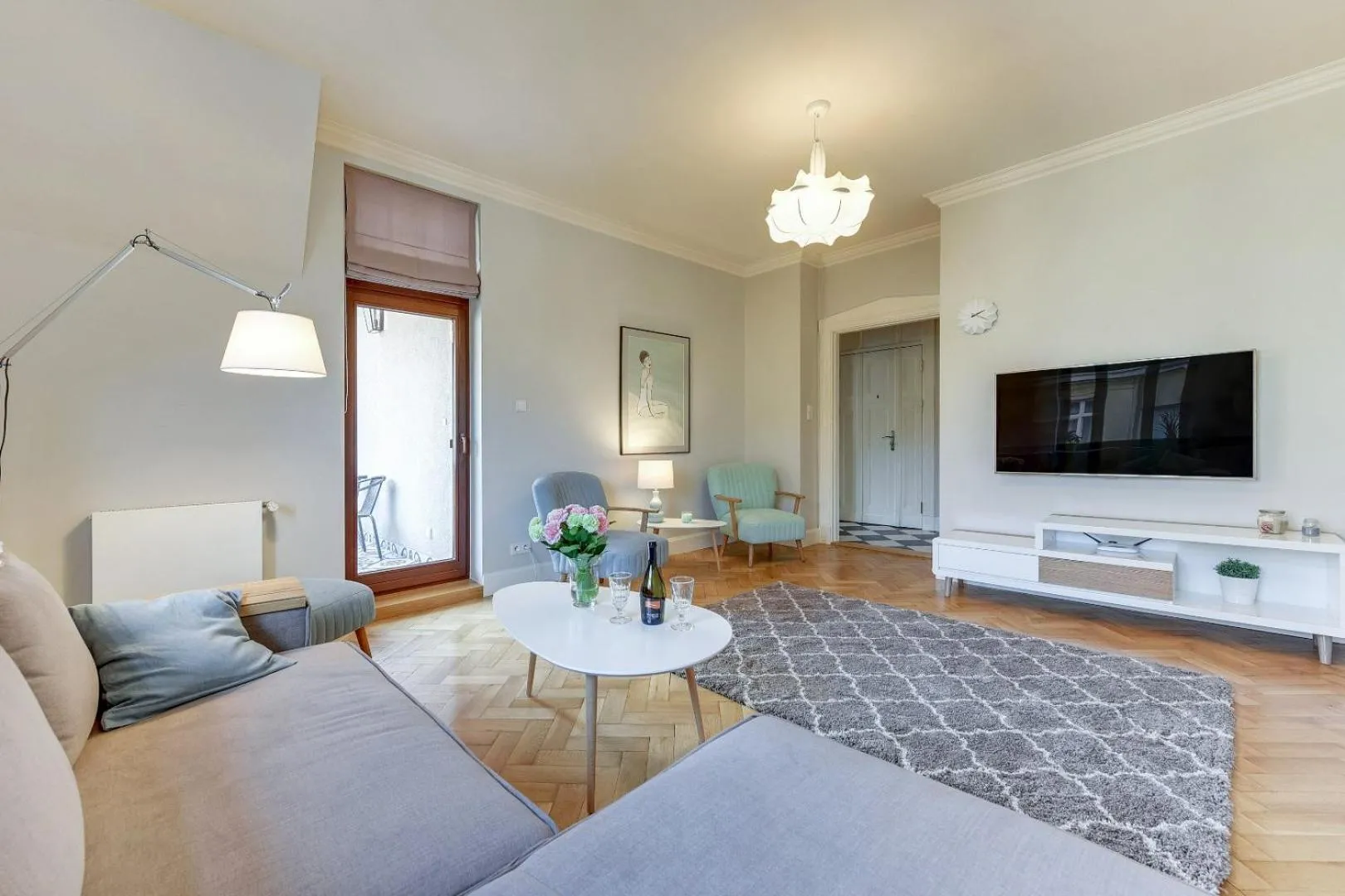 Living room in Sanhaus Apartments - FANTAZJA - Apartament z dwoma balkonami - 100 m2