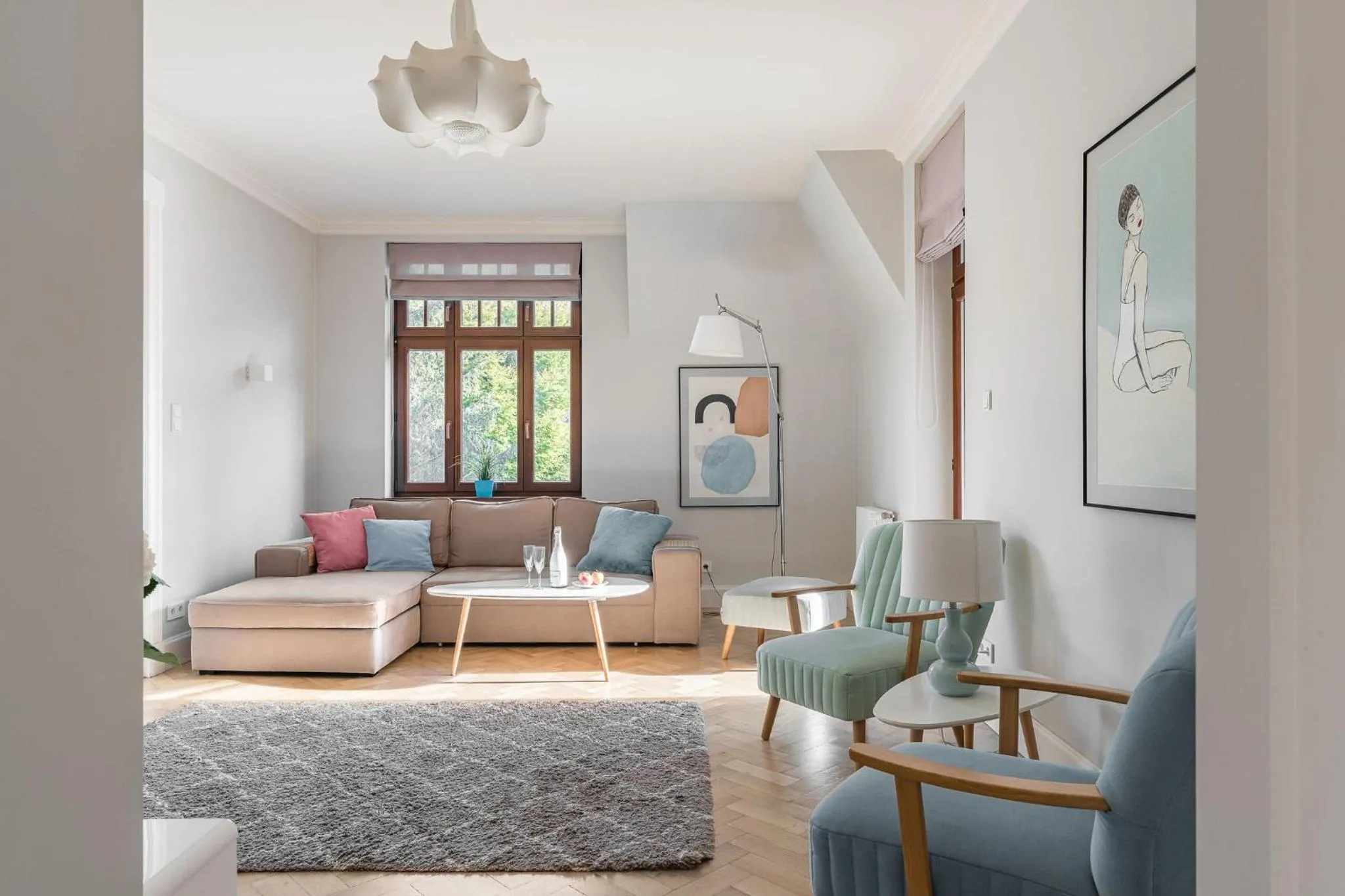 Living room in Sanhaus Apartments - FANTAZJA - Apartament z dwoma balkonami - 100 m2