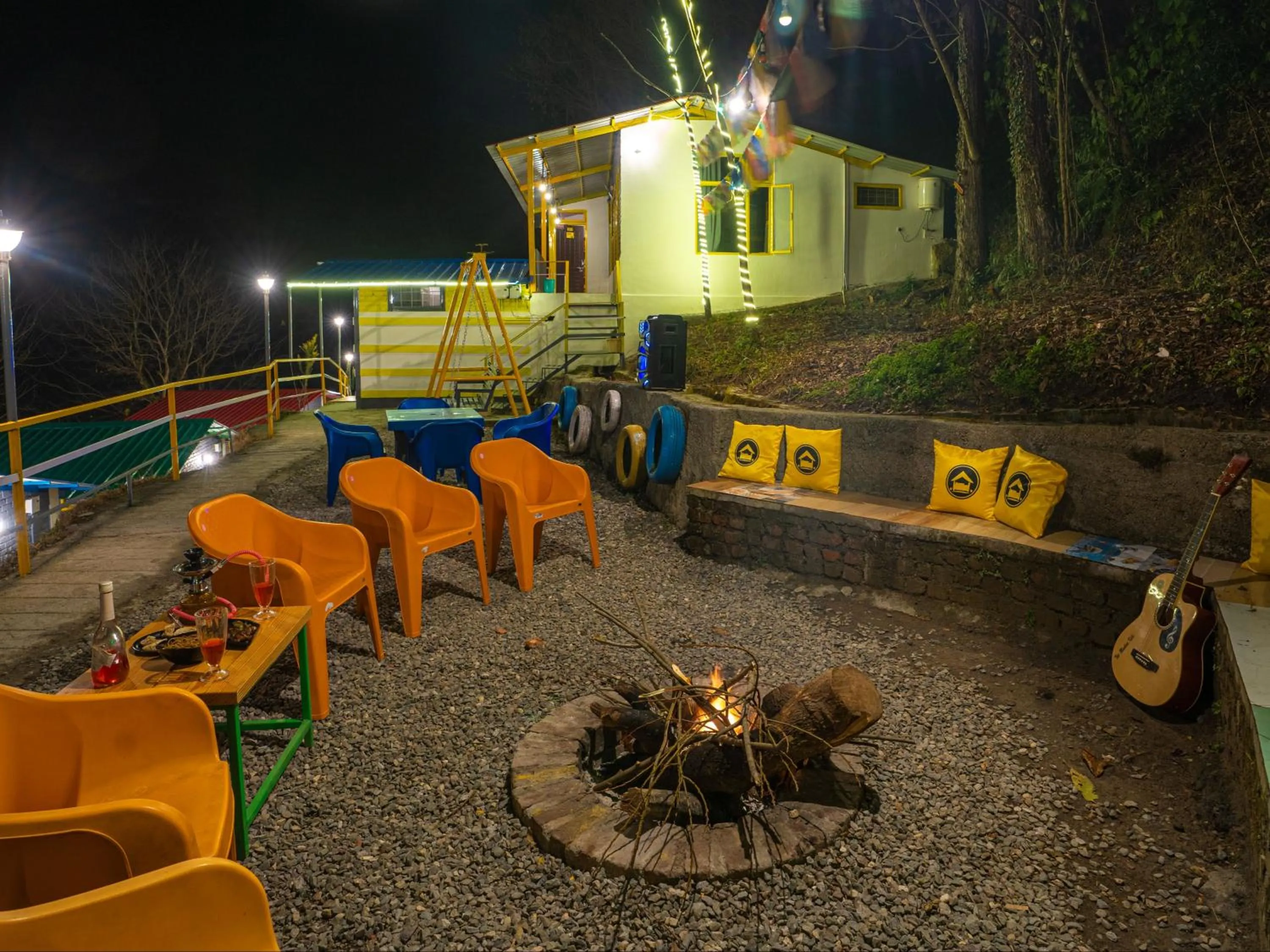 Night in The Hosteller Mussoorie By the Streamside, Kempty