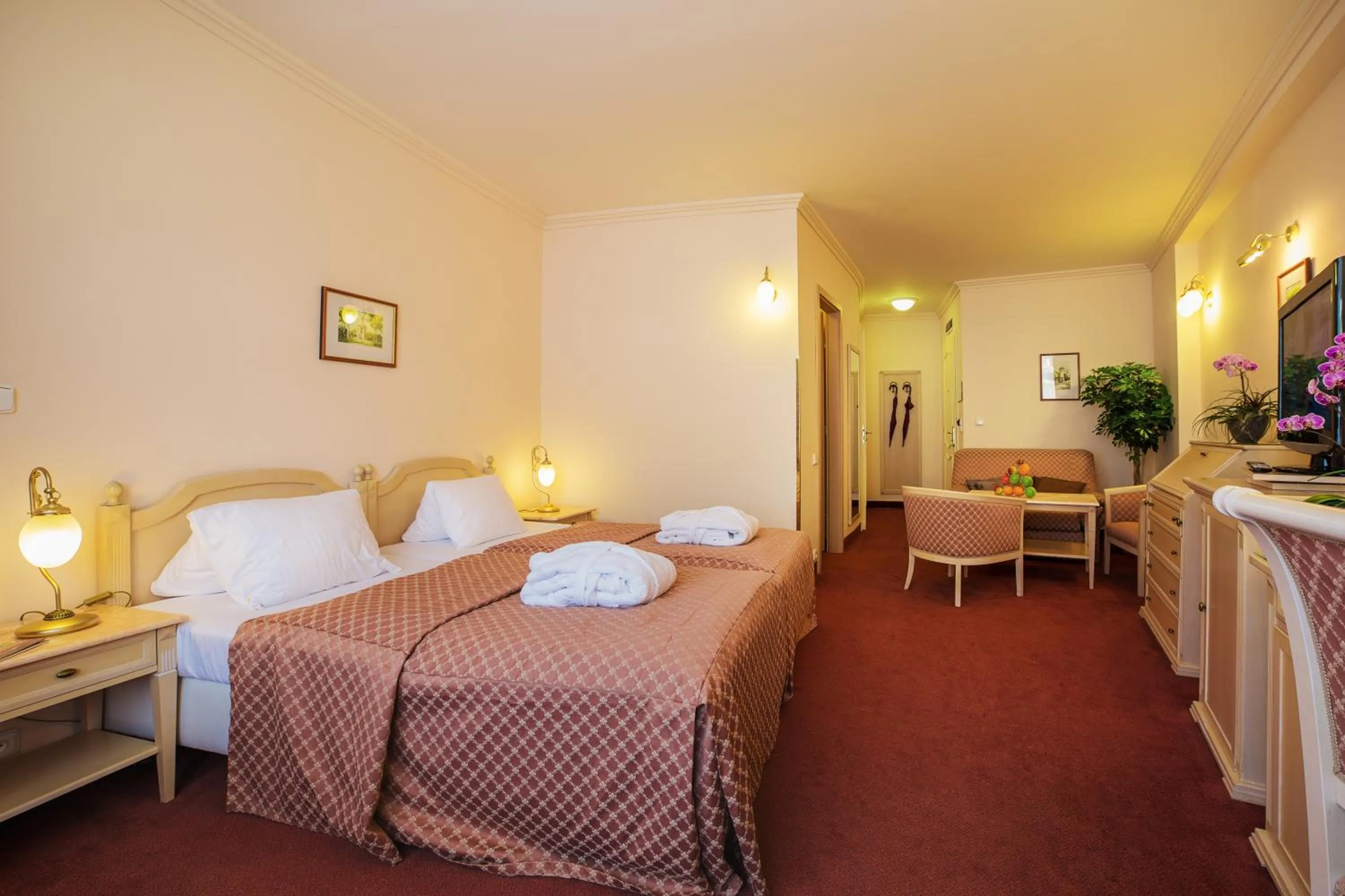 Living room, Bed in Interhotel Central