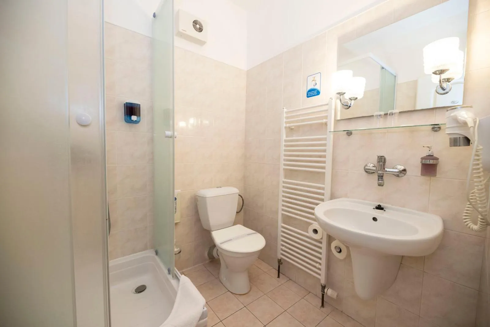 Shower in Hotel Bohemia