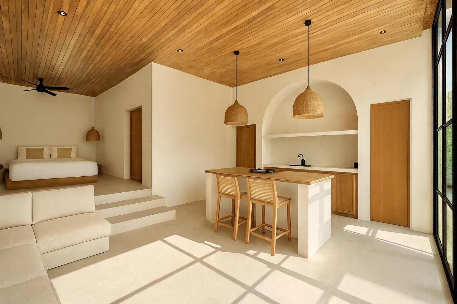 Bed in Pineale Villas, Resort and Spa