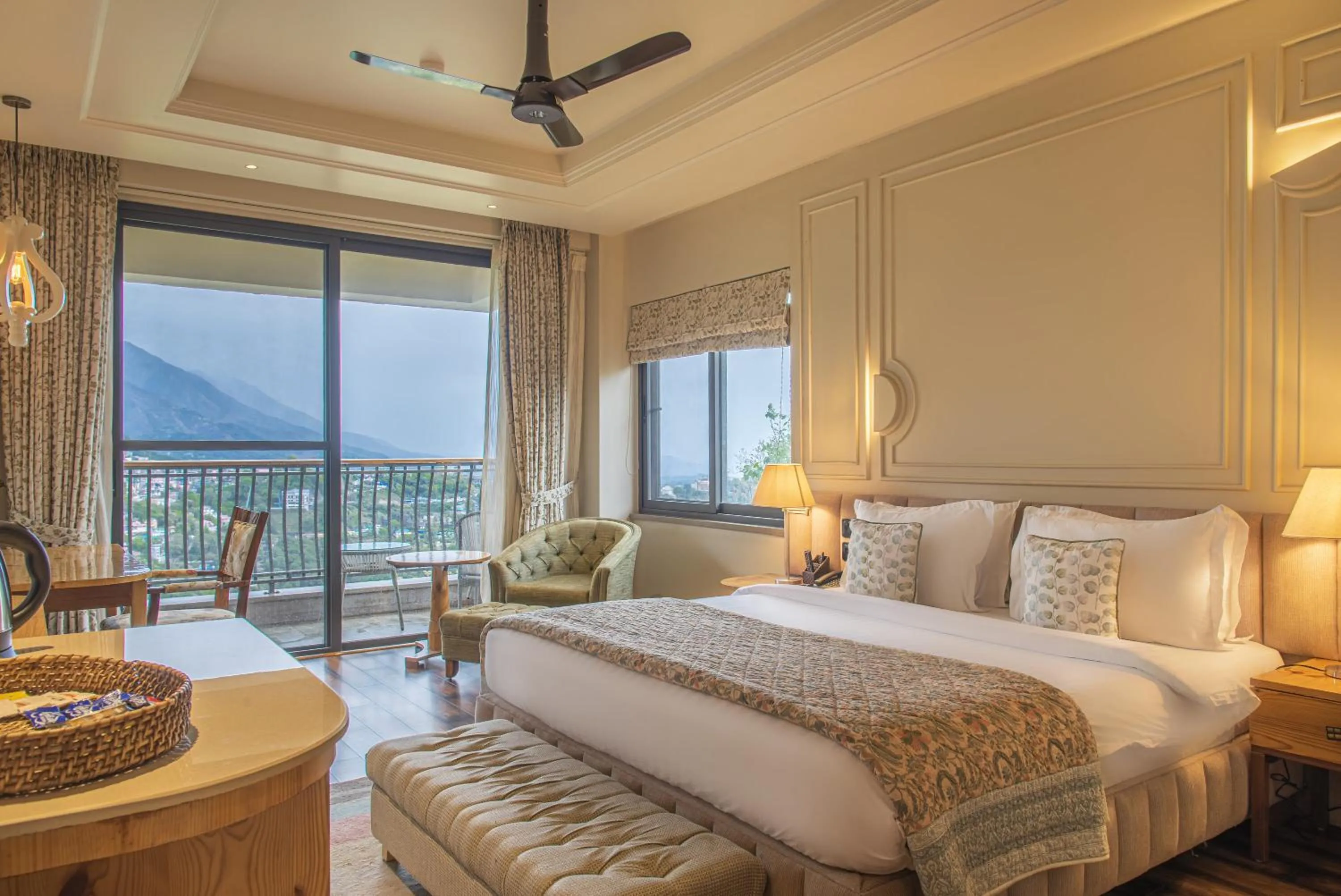 Balcony/Terrace, Bed in Echor Mandara TreeVilla Dharamshala