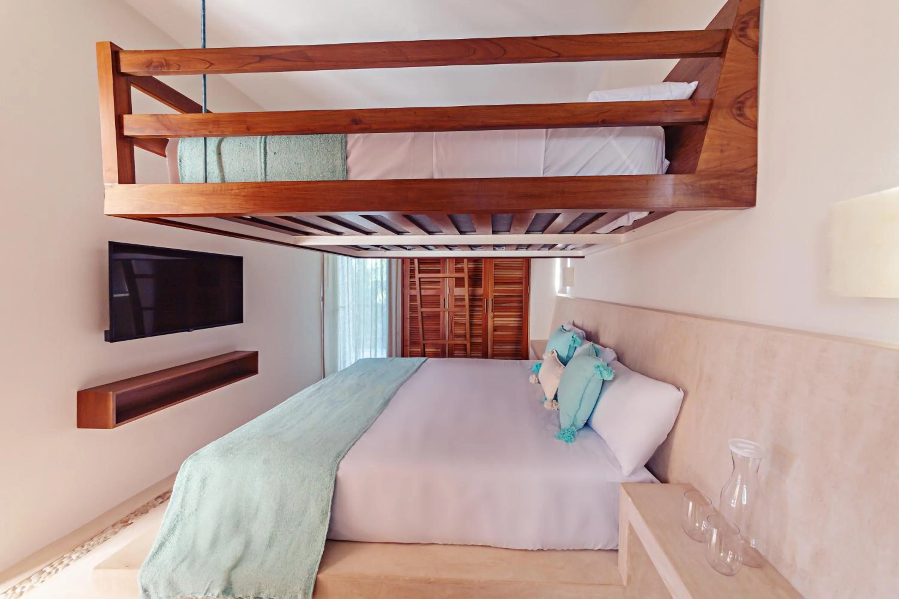 Bed in Casa Astral Eco Luxury Holbox Island - Sunset and Ocean View with Rooftop Pool