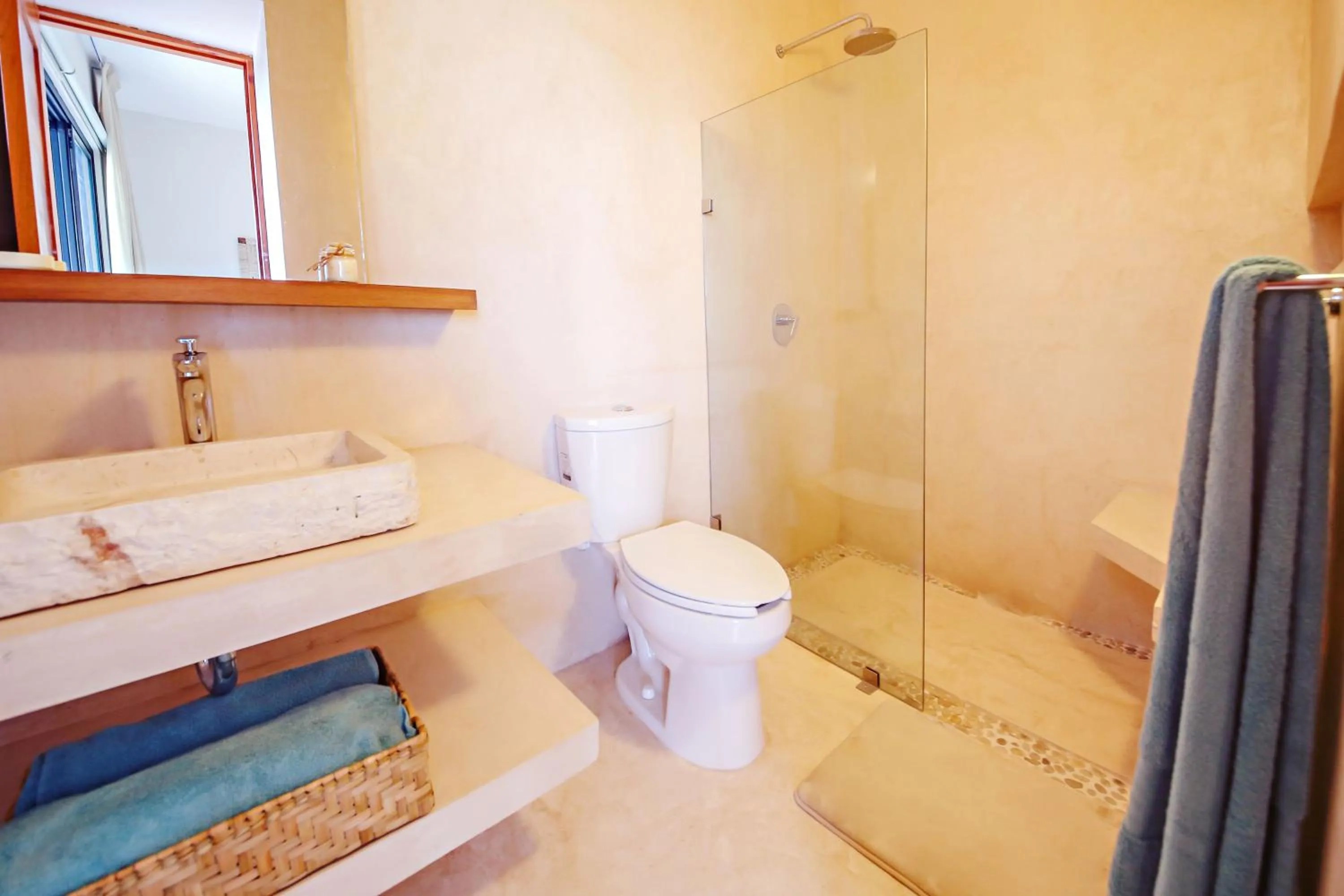 Shower in Casa Astral Eco Luxury Holbox Island - Sunset and Ocean View with Rooftop Pool