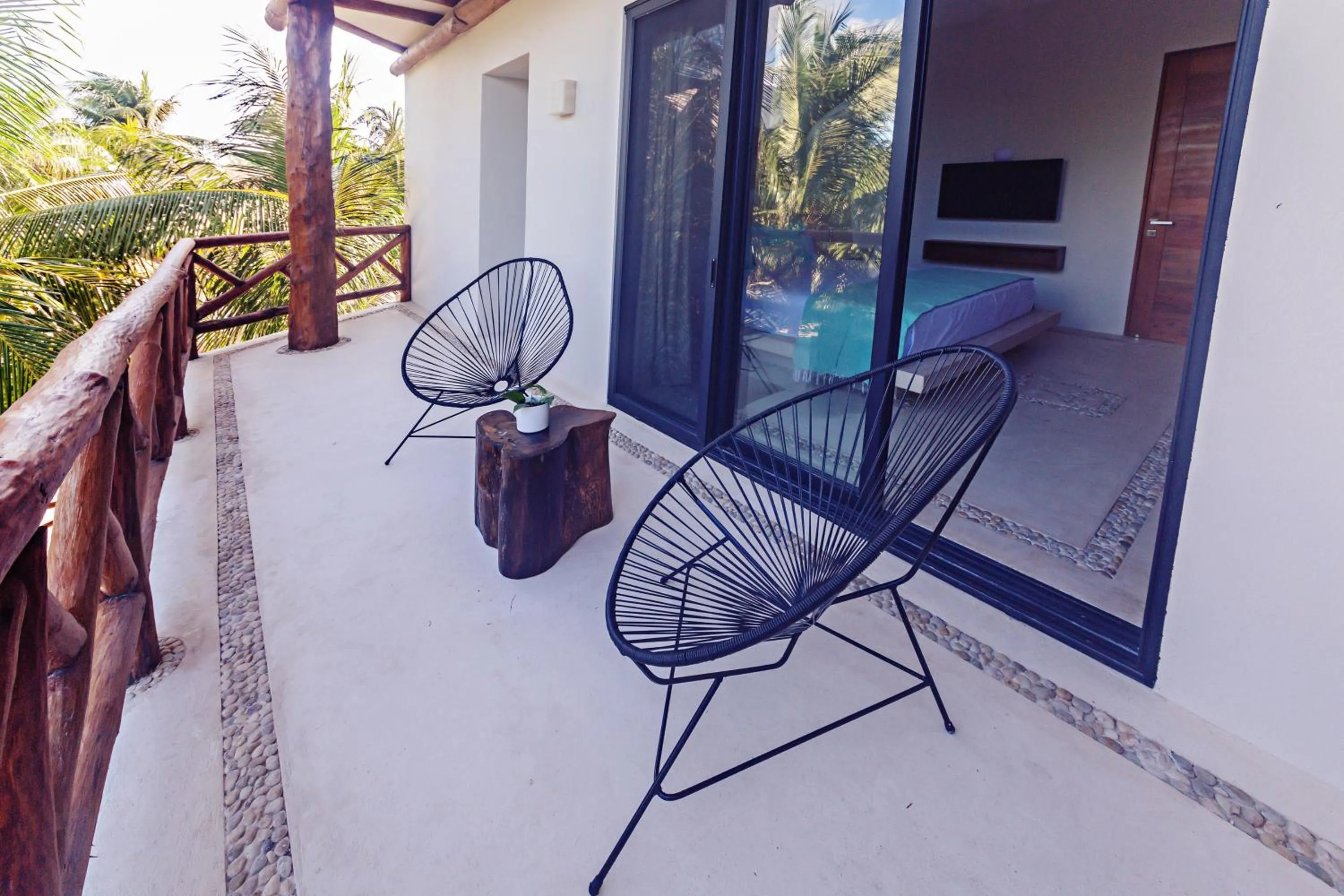 Balcony/Terrace in Casa Astral Eco Luxury Holbox Island - Sunset and Ocean View with Rooftop Pool