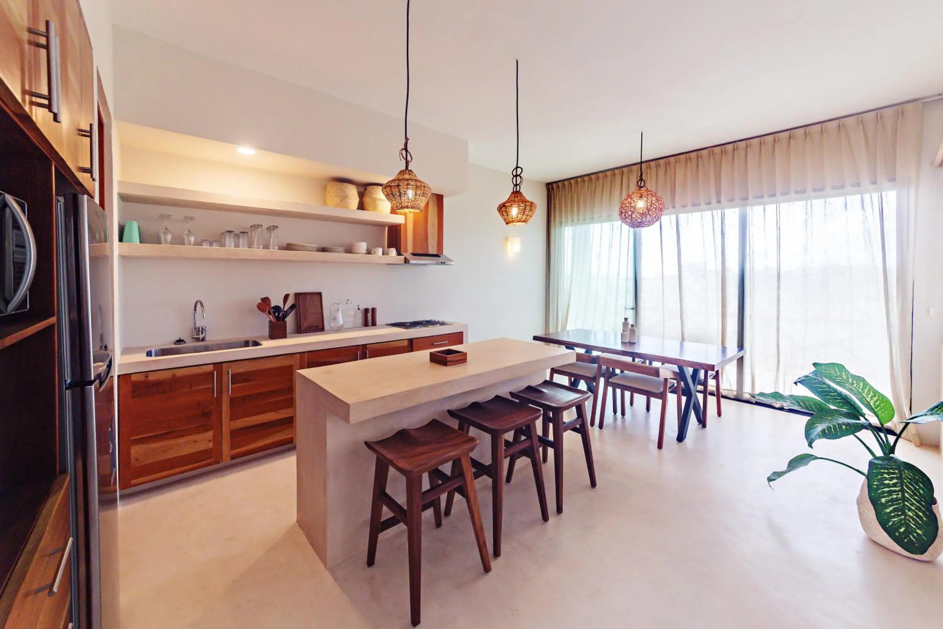 Kitchen or kitchenette in Casa Astral Eco Luxury Holbox Island - Sunset and Ocean View with Rooftop Pool