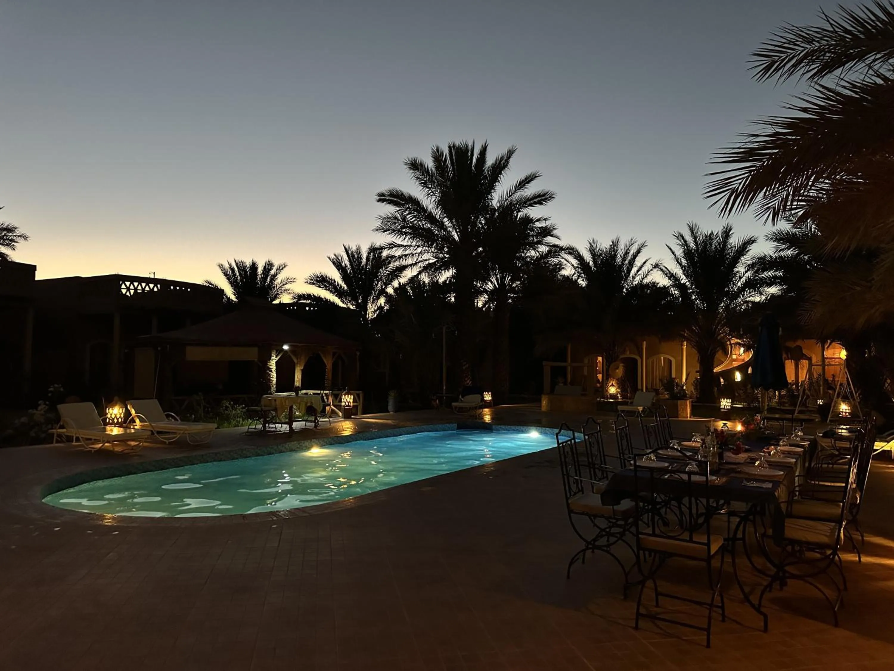 Patio in Oasis Tilogui-Luxury Hotel Restaurant and Desert Excursions In Zagora
