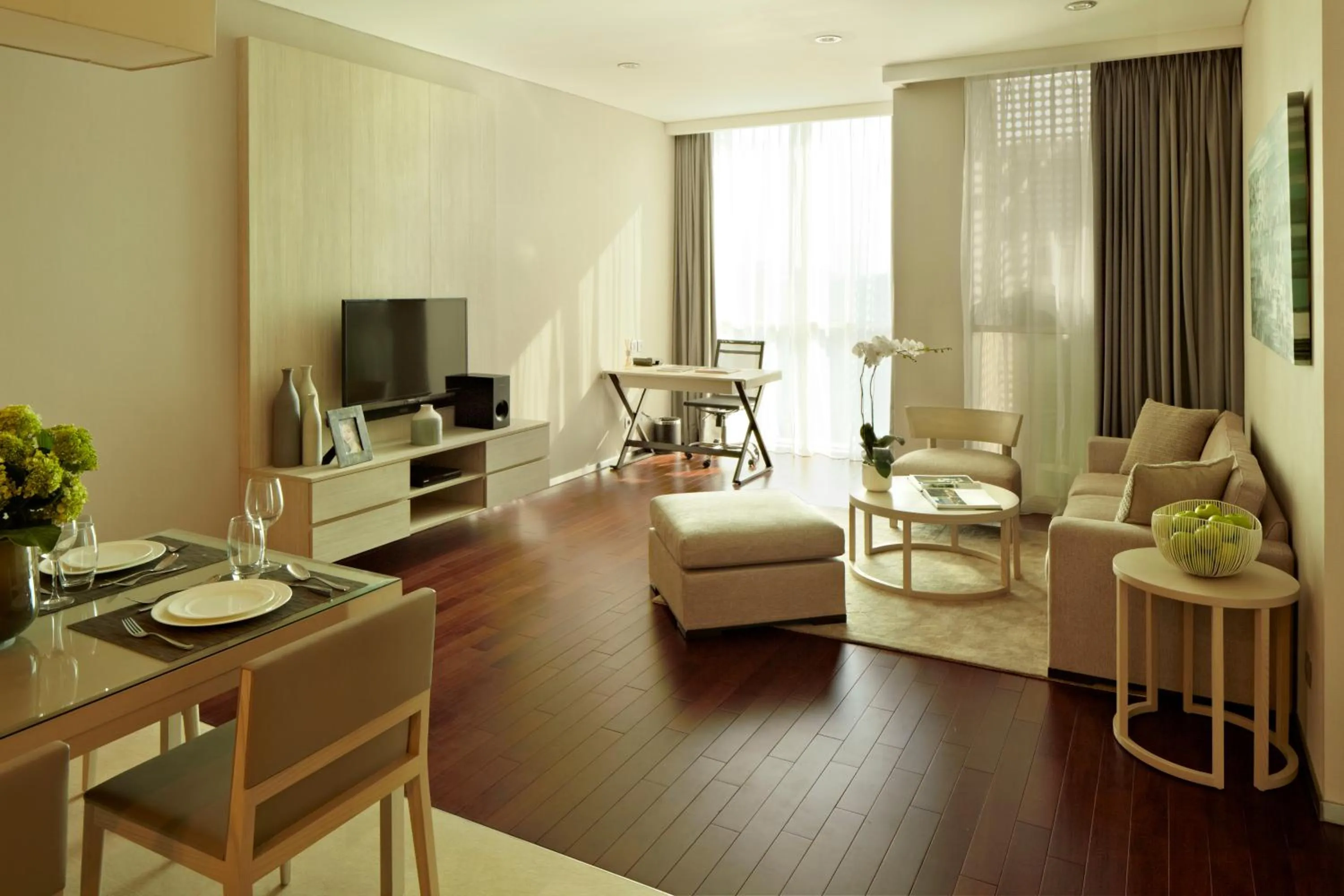 Living room in Fraser Residence Menteng Jakarta