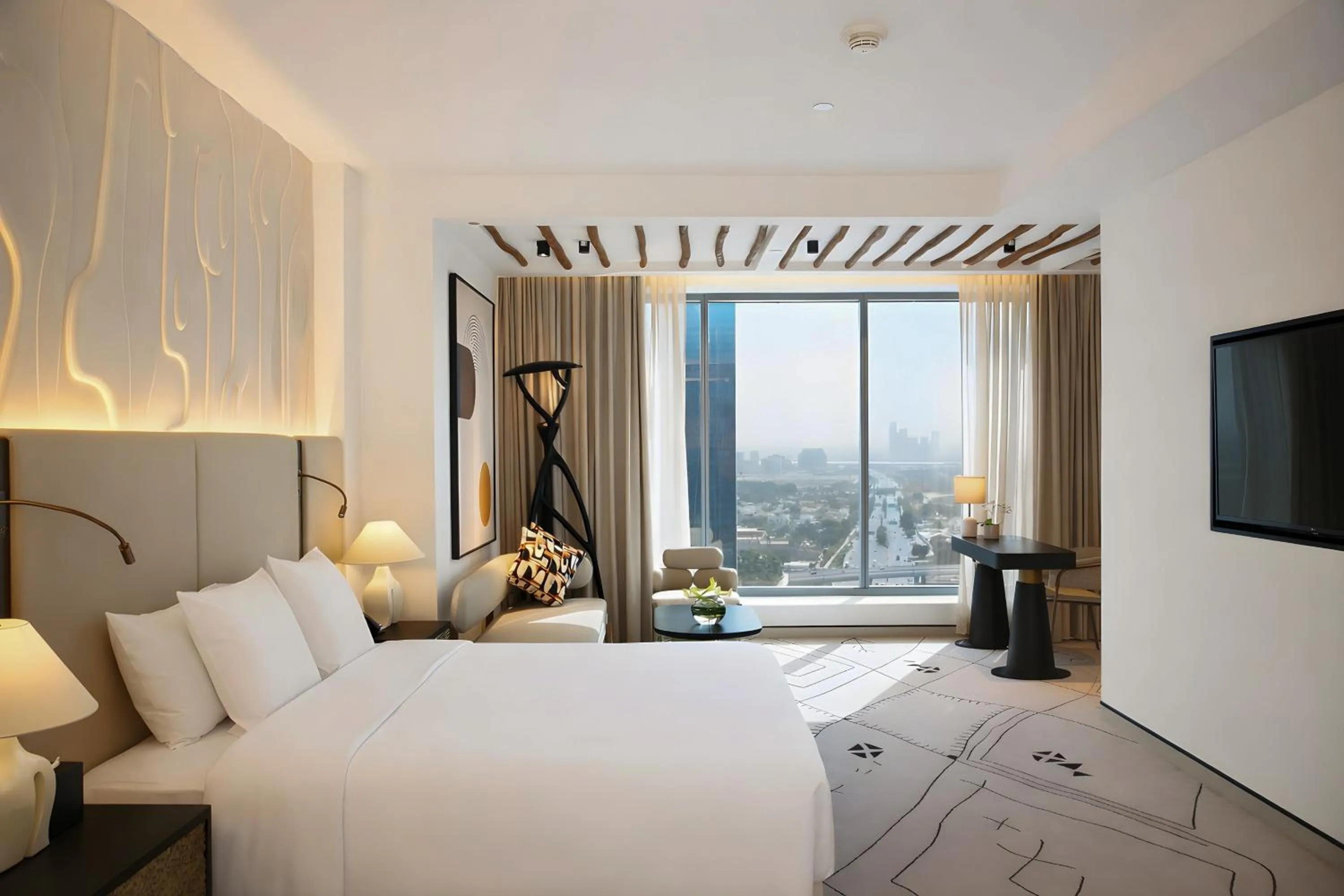 View (from property/room), Bed in The H Dubai