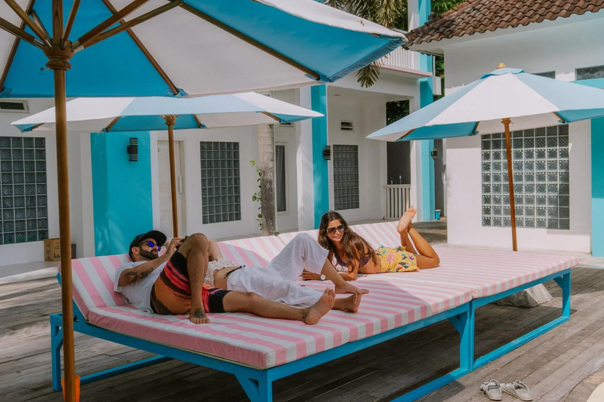 Seating area in Mad Monkey Kuta Lombok