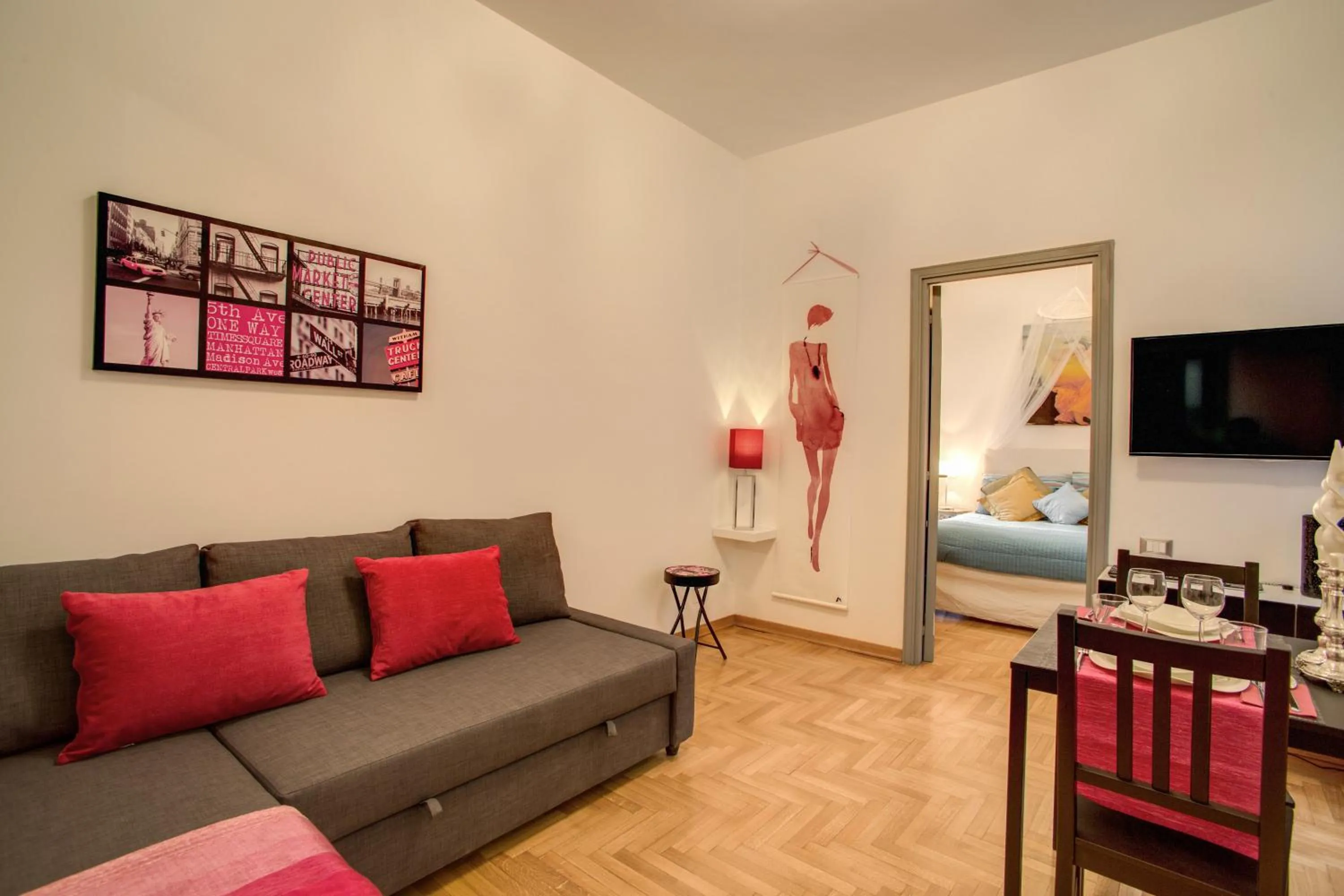 Living room in Elegant Apartment Behind the Colosseum