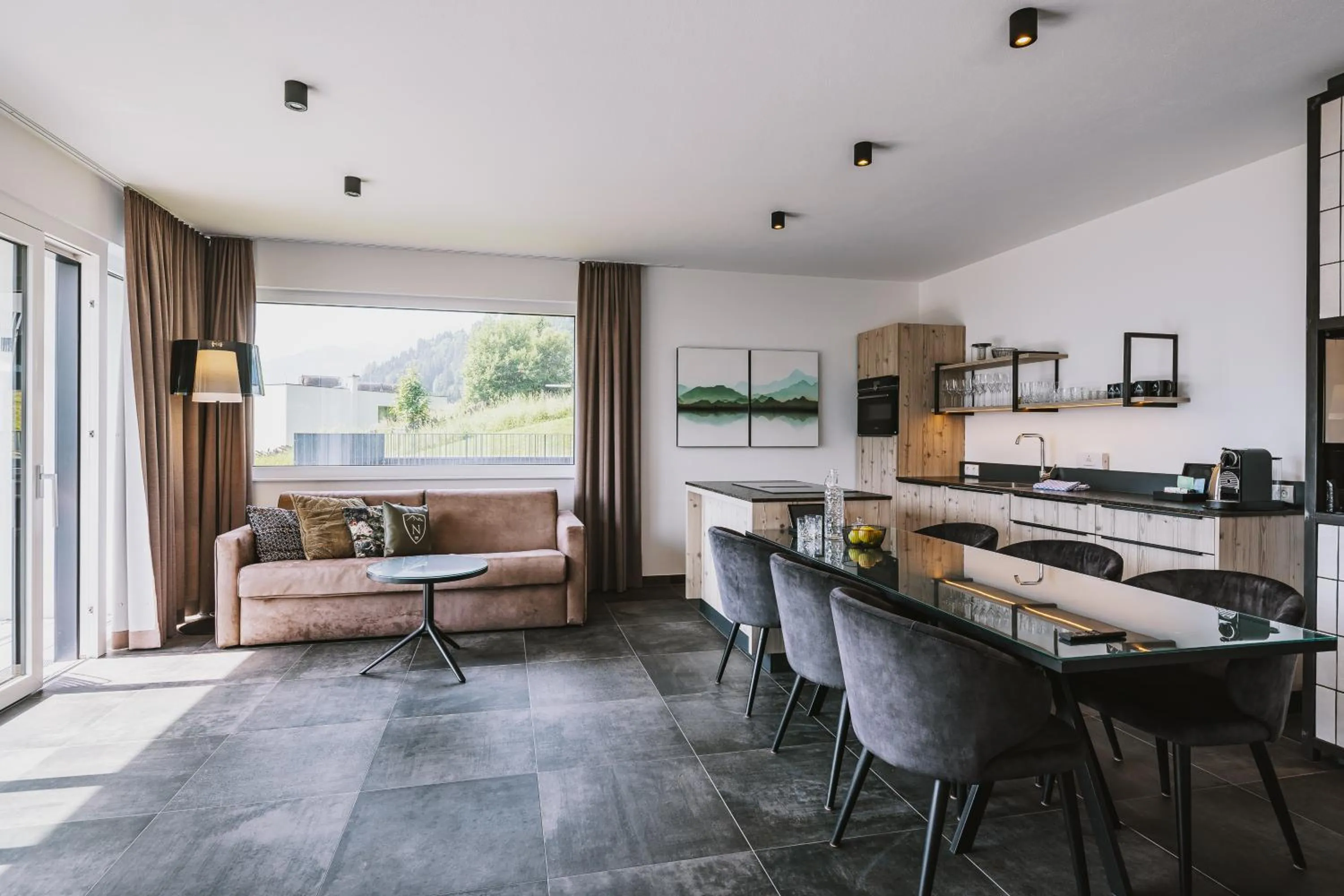 Kitchen or kitchenette in Nikolaus by AvenidA Panoramic Wellness Suites