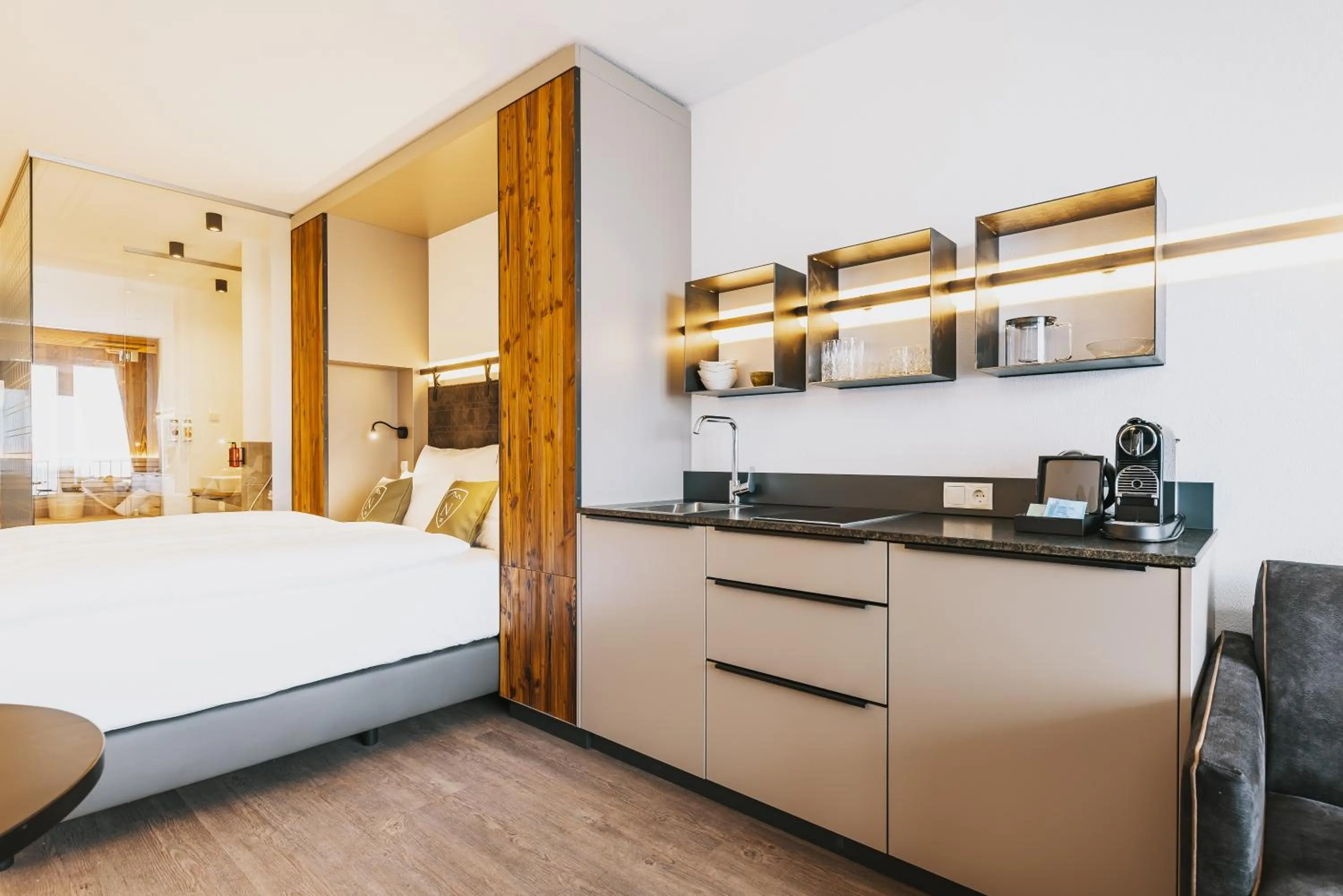 Bed in Nikolaus by AvenidA Panoramic Wellness Suites