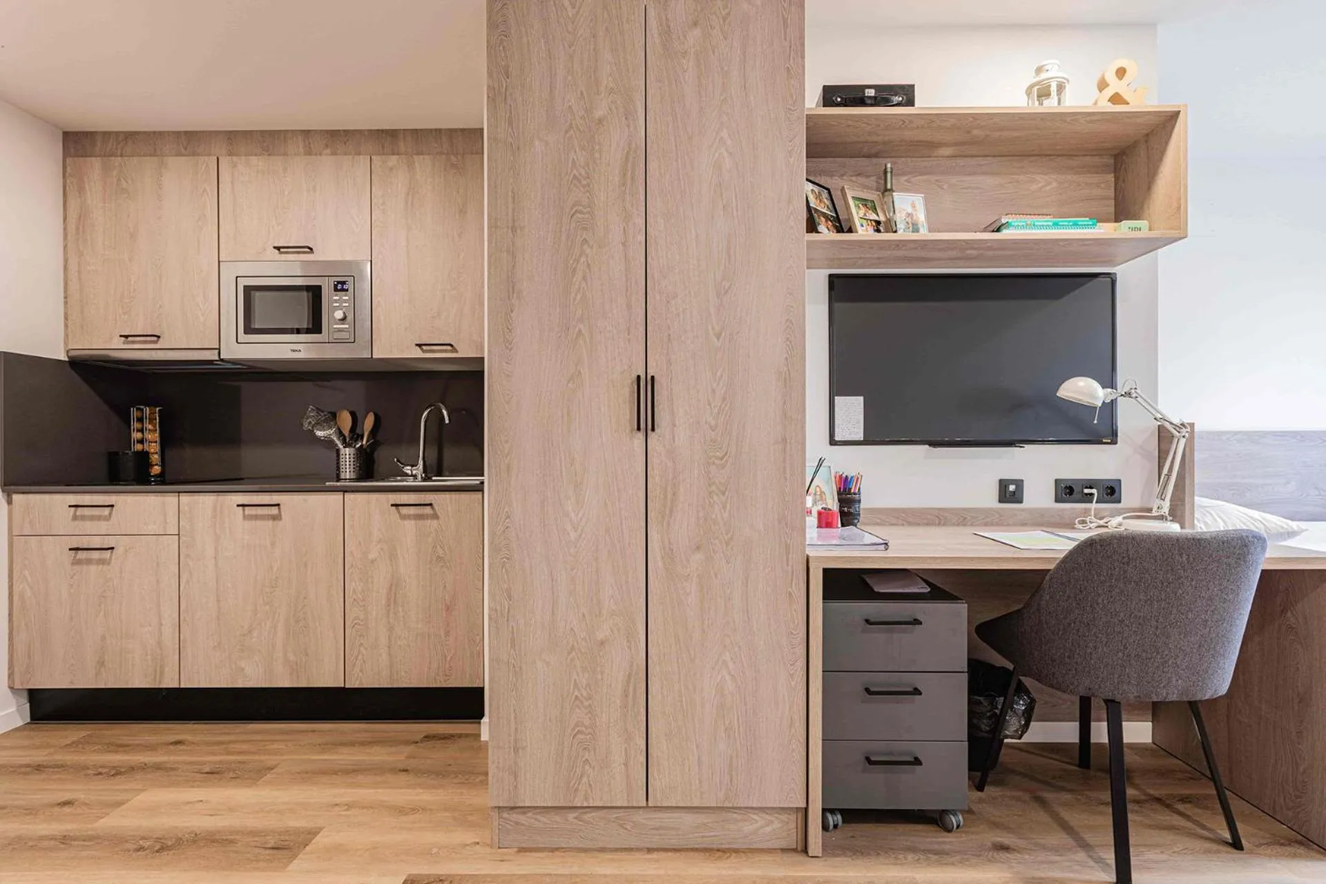 Kitchen or kitchenette in Micampus Santander Student Residence