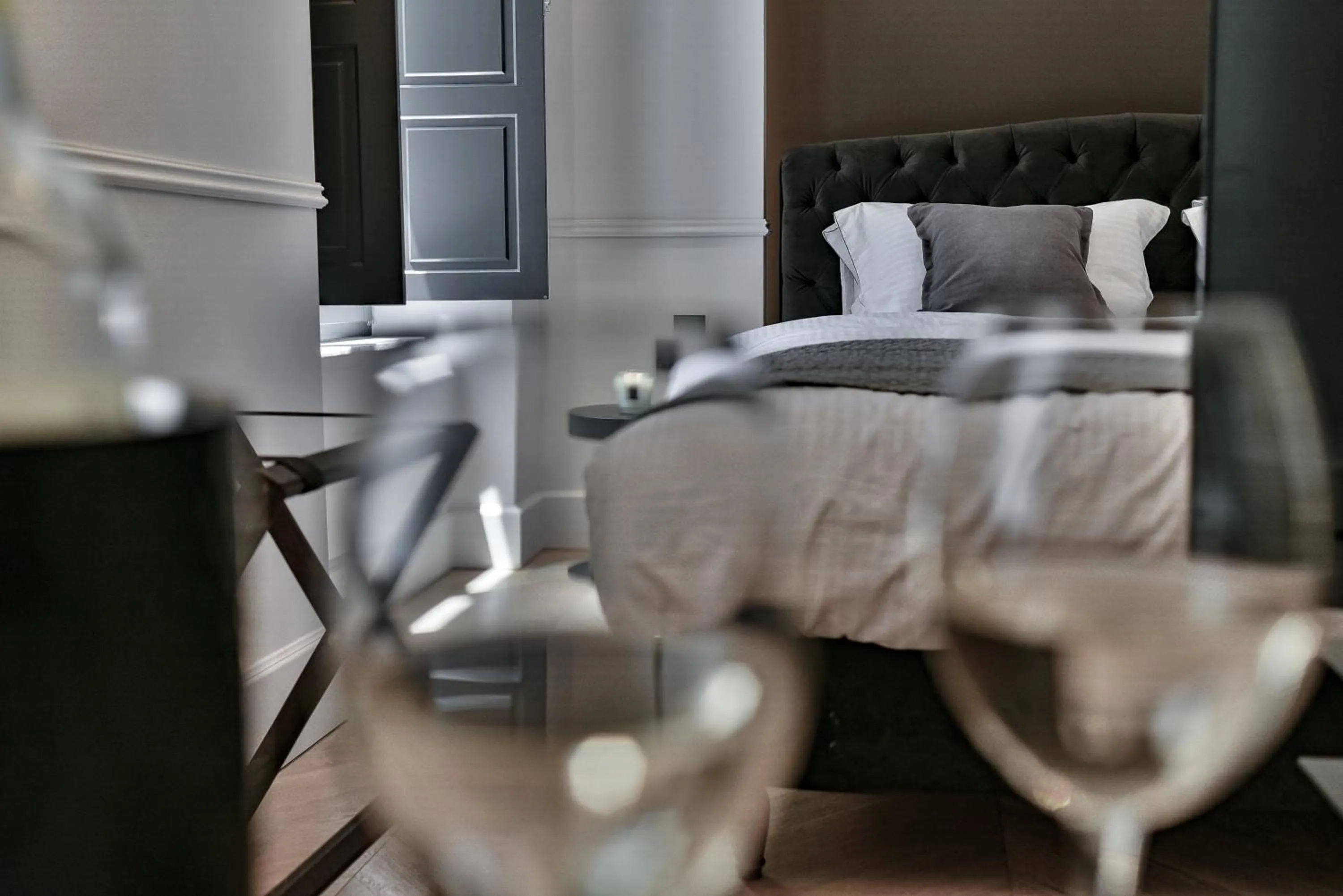 Bed in Nikiou Suites Luxury Residence