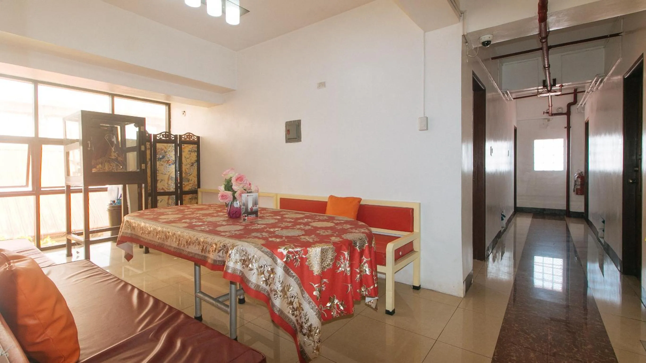 Seating area in RedDoorz near LRT 2 Antipolo Station