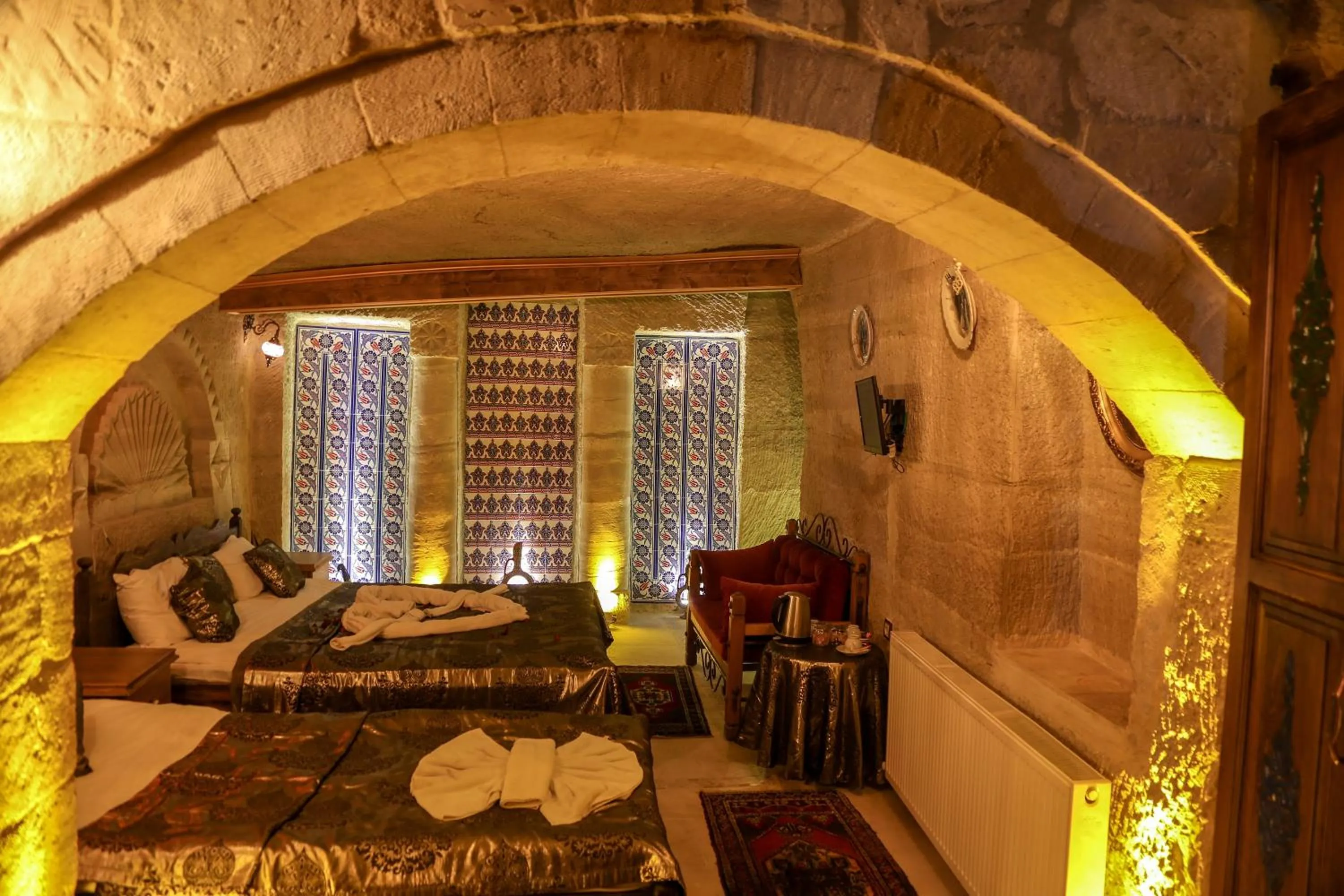 Decorative detail, Bed in Goreme Palace Cave Suites