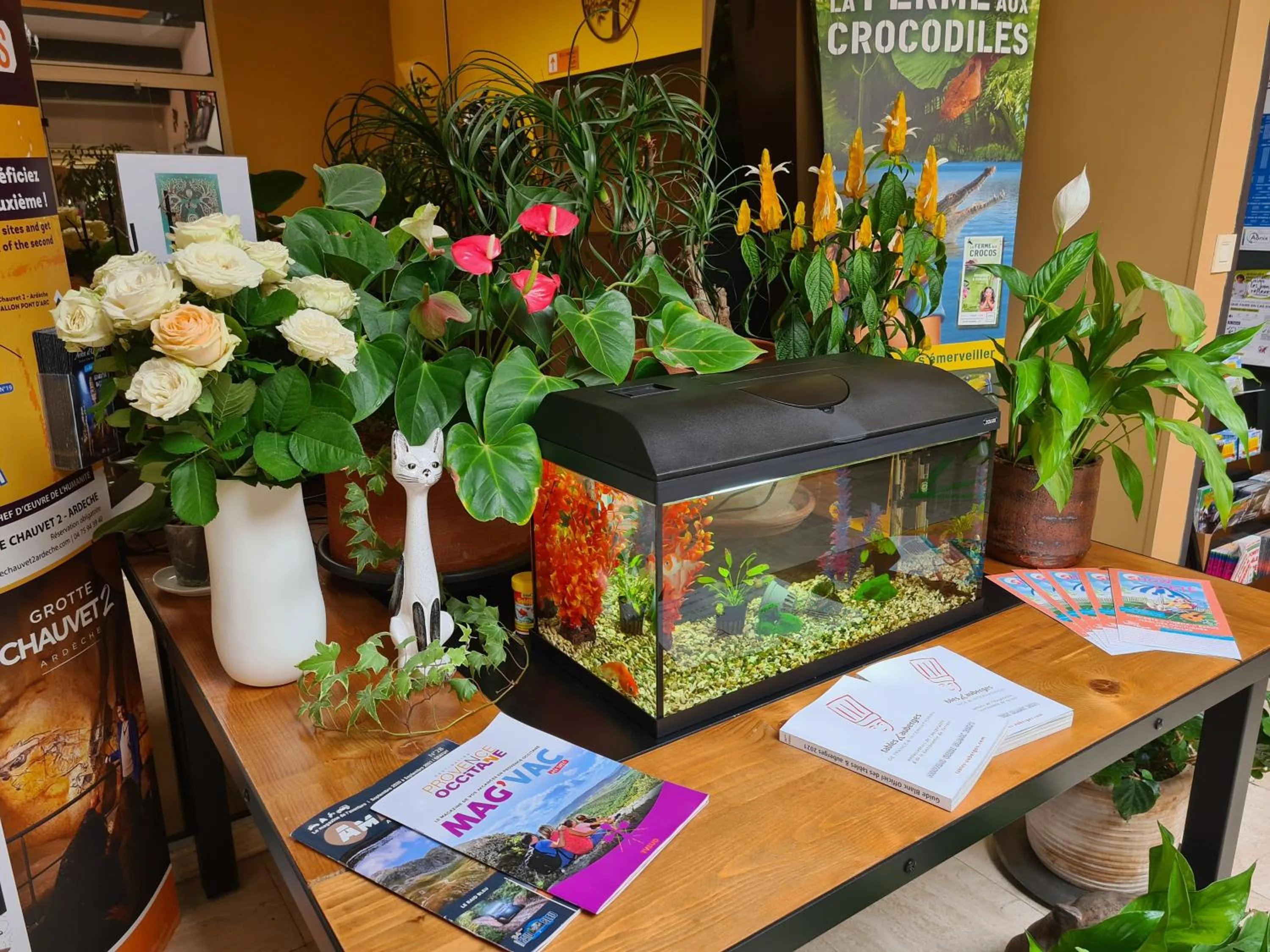 Lobby or reception in Hôtel Restaurant Le Mas De L'Olivier