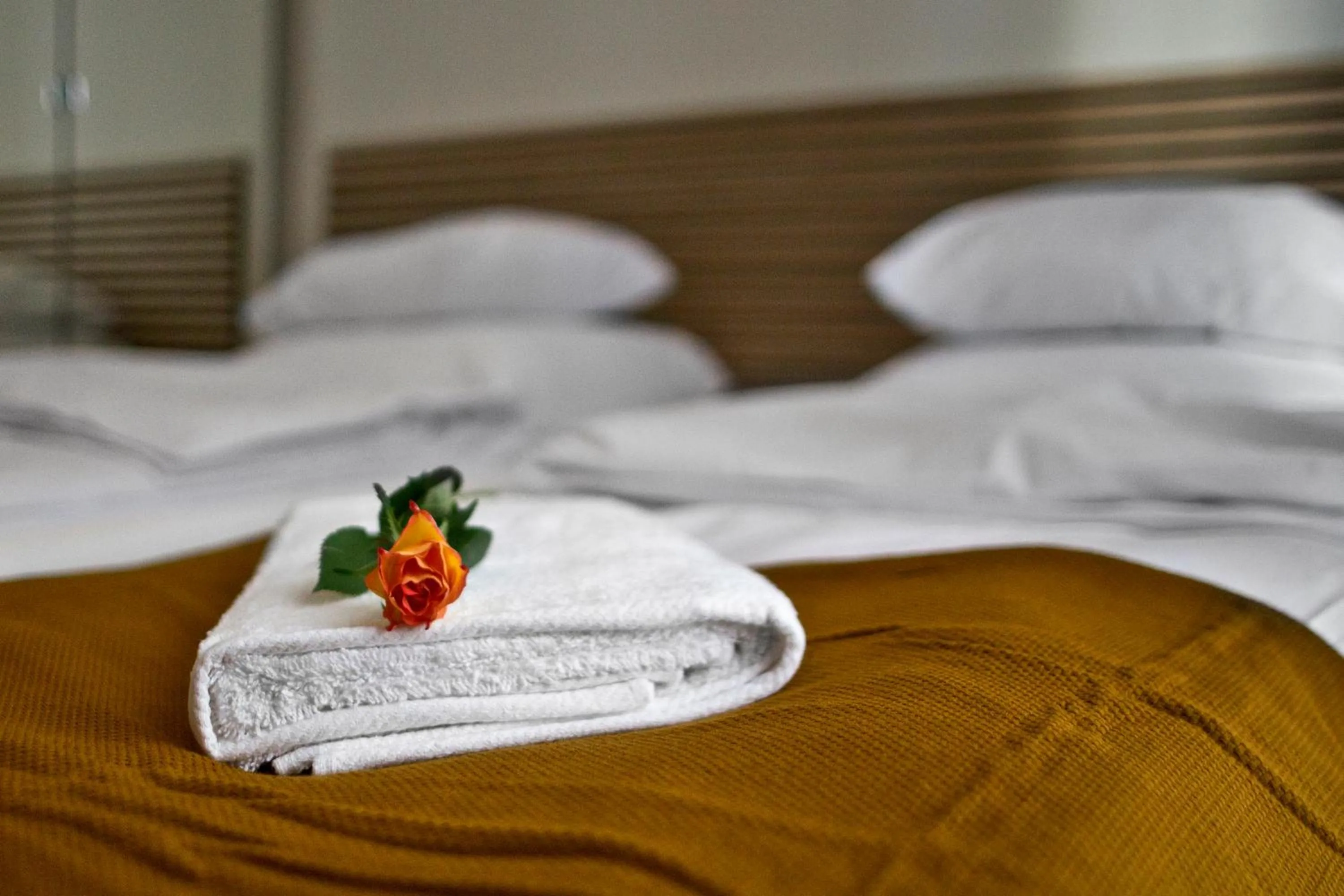 Decorative detail, Bed in 2 bedrooms Bukowinska P&O Serviced Apartments