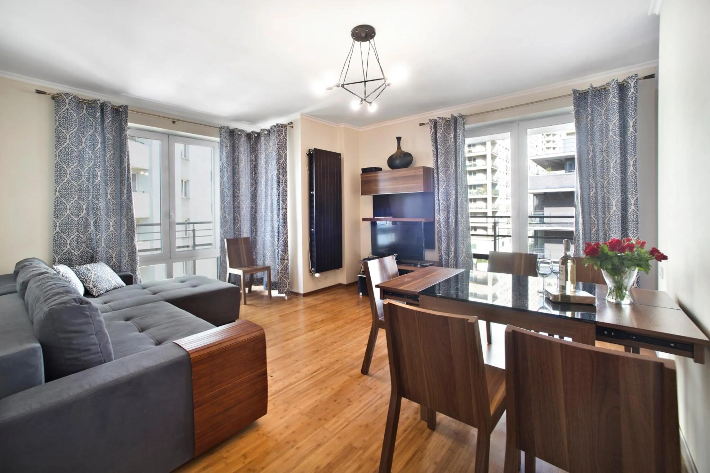 Living room in 2 bedrooms Bukowinska P&O Serviced Apartments