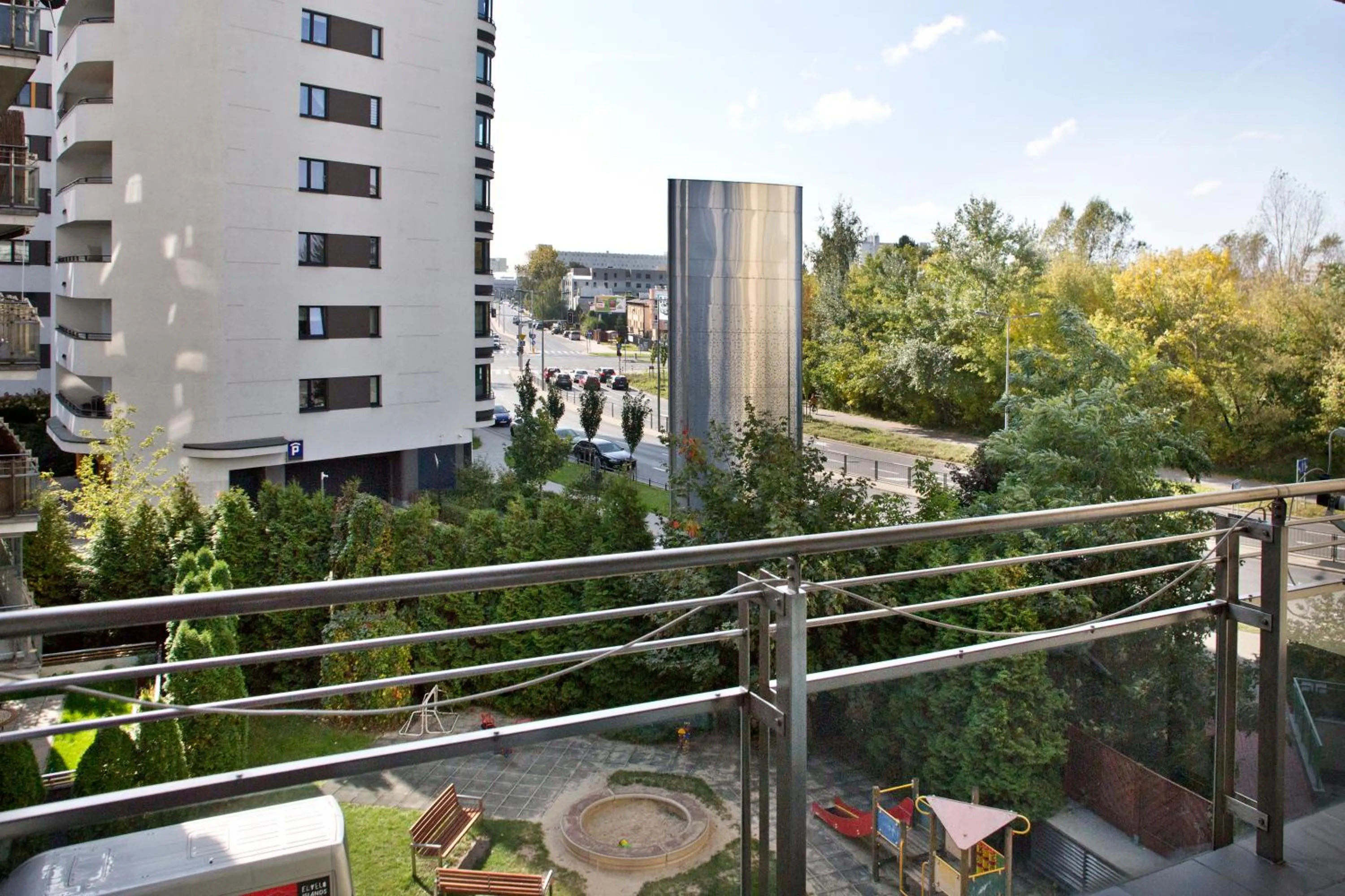 Balcony/Terrace in 2 bedrooms Bukowinska P&O Serviced Apartments