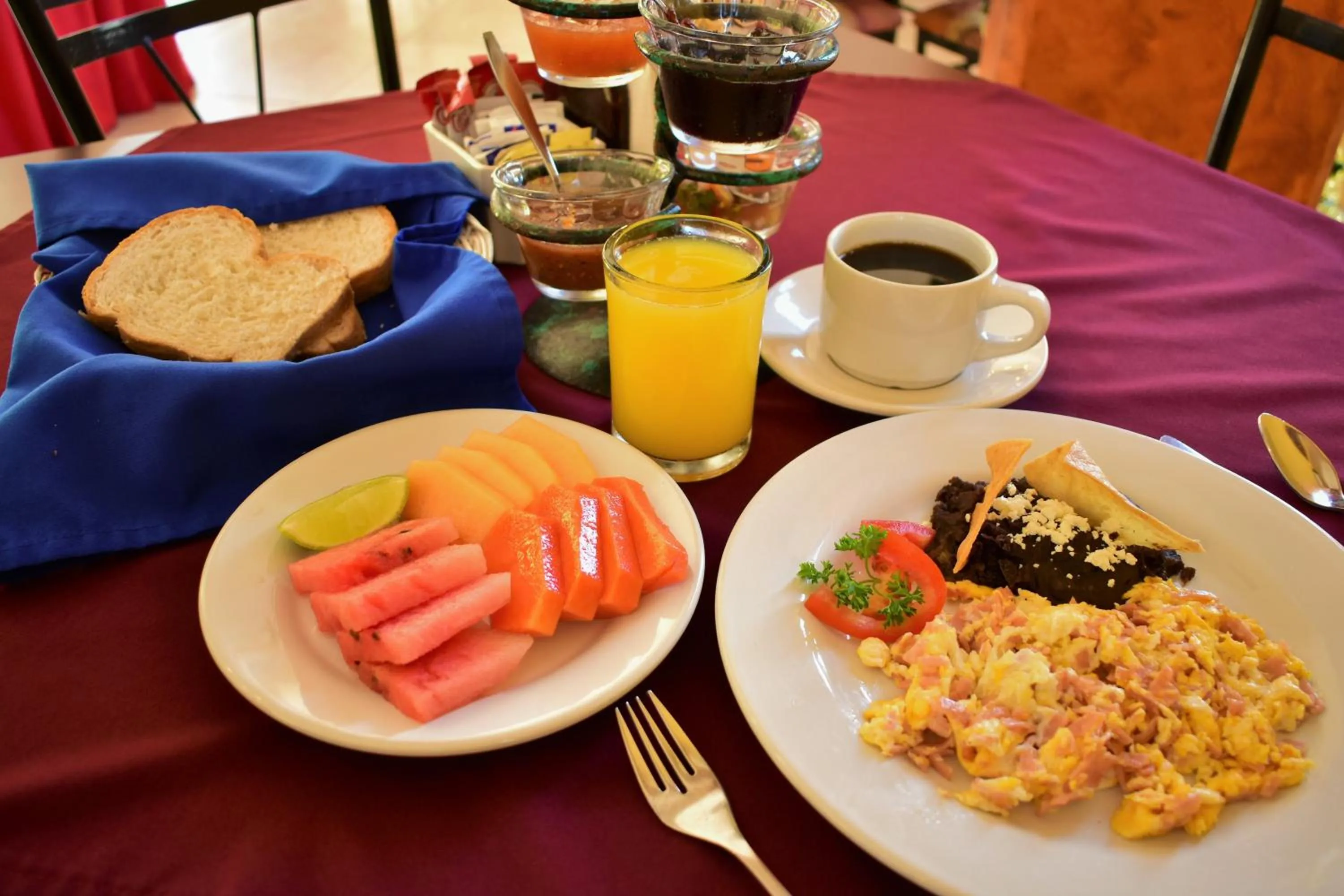Breakfast in Hotel Maya Tulipanes Palenque