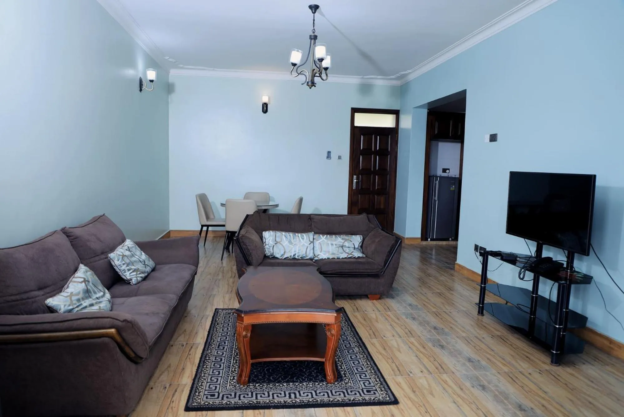 Communal lounge/ TV room in Munyonyo Heights Apartments