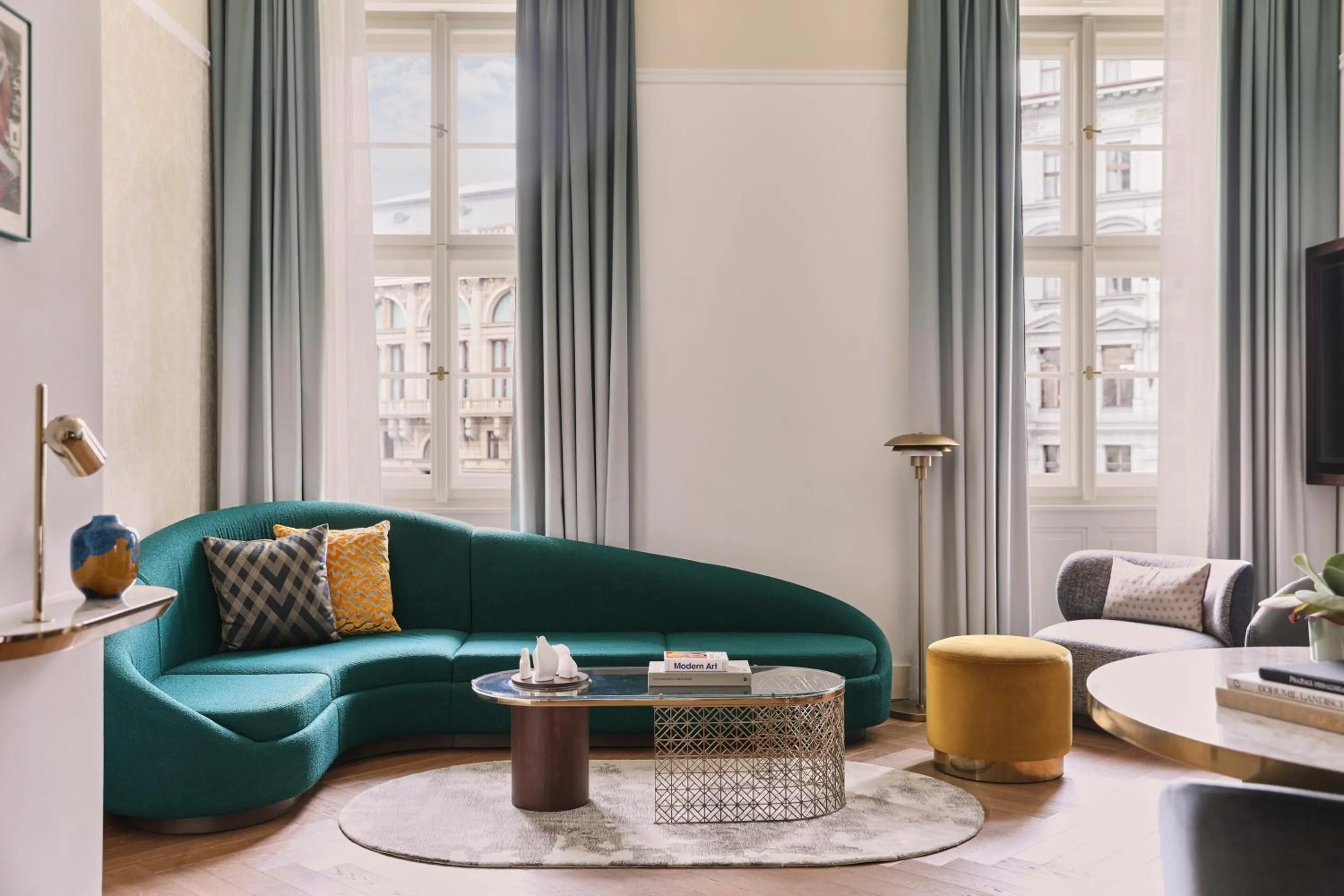 Living room in Andaz Prague, By Hyatt