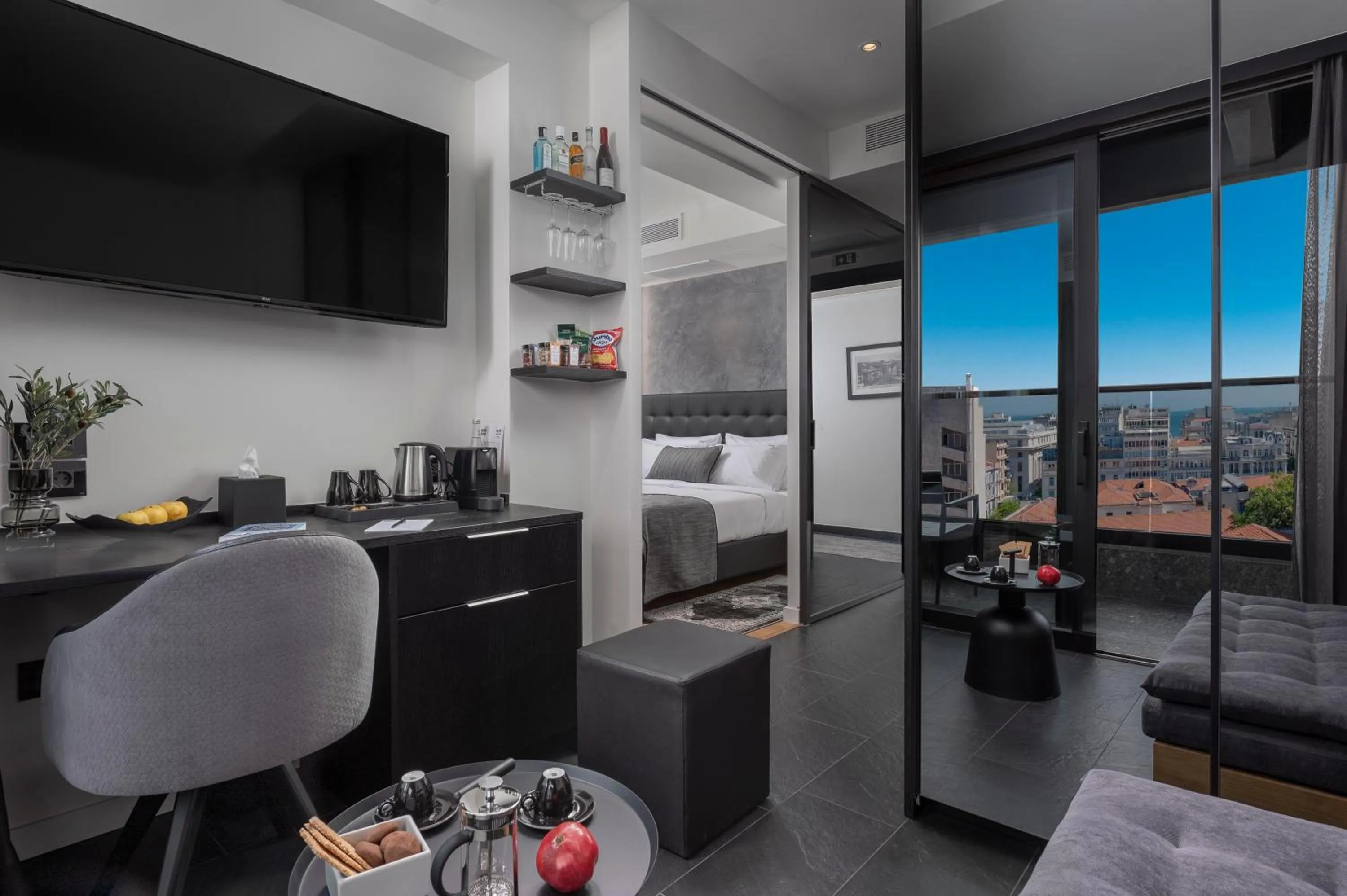 Seating area in No 15 Ermou Hotel