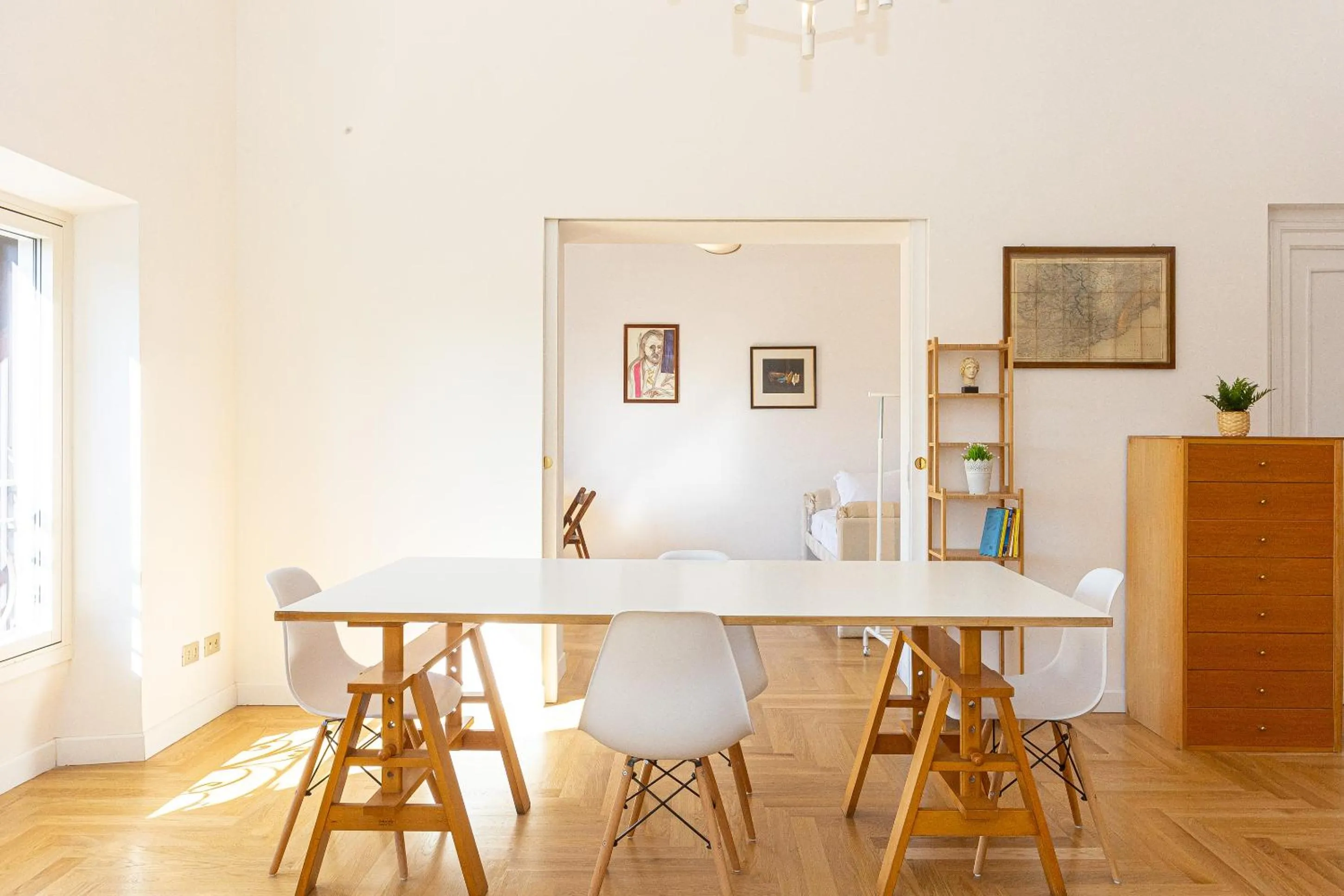 Dining area in Giulio Cesare Penthouse Rental in Rome