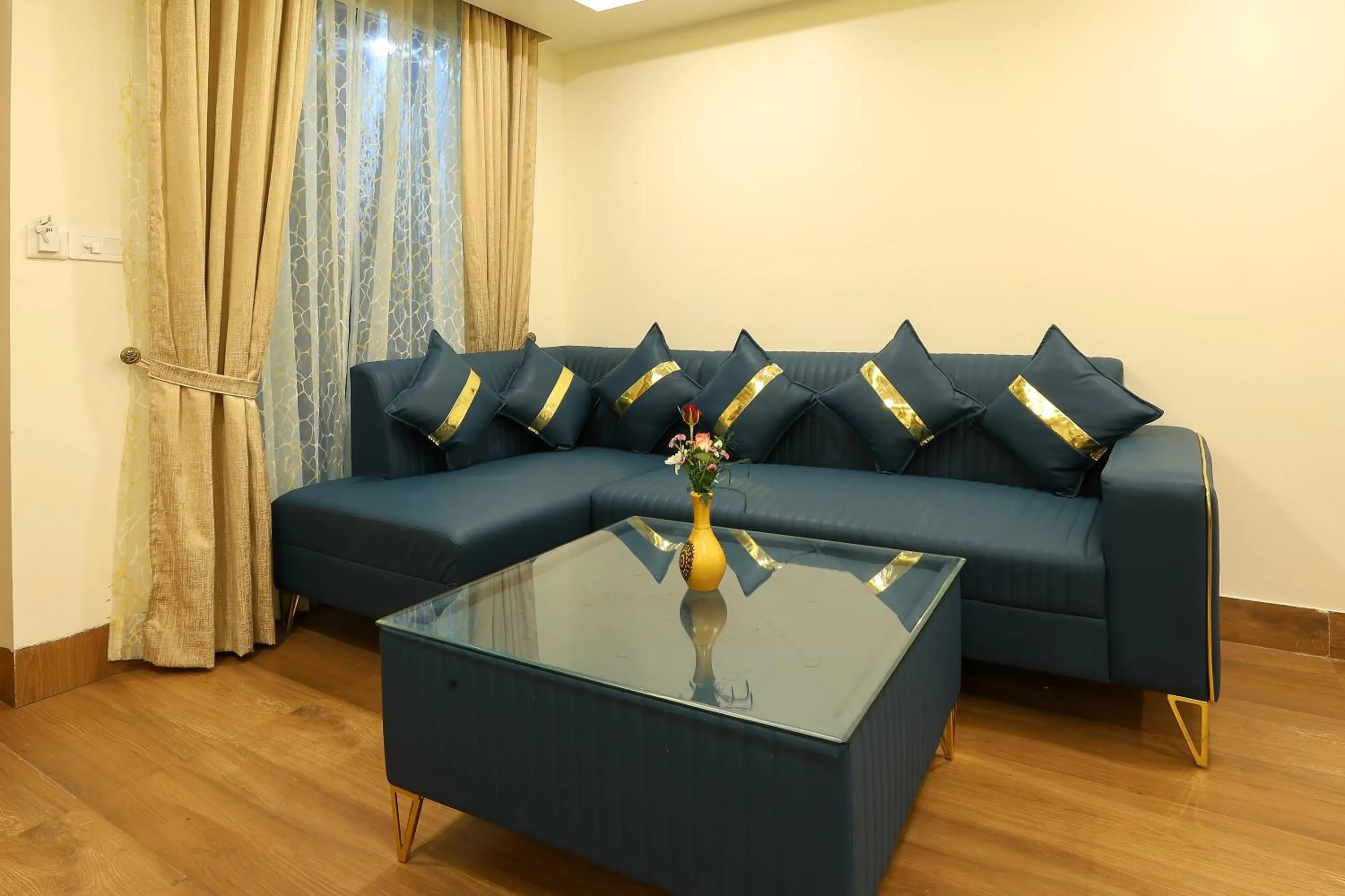 Seating area in OPO The View, Delhi Airport