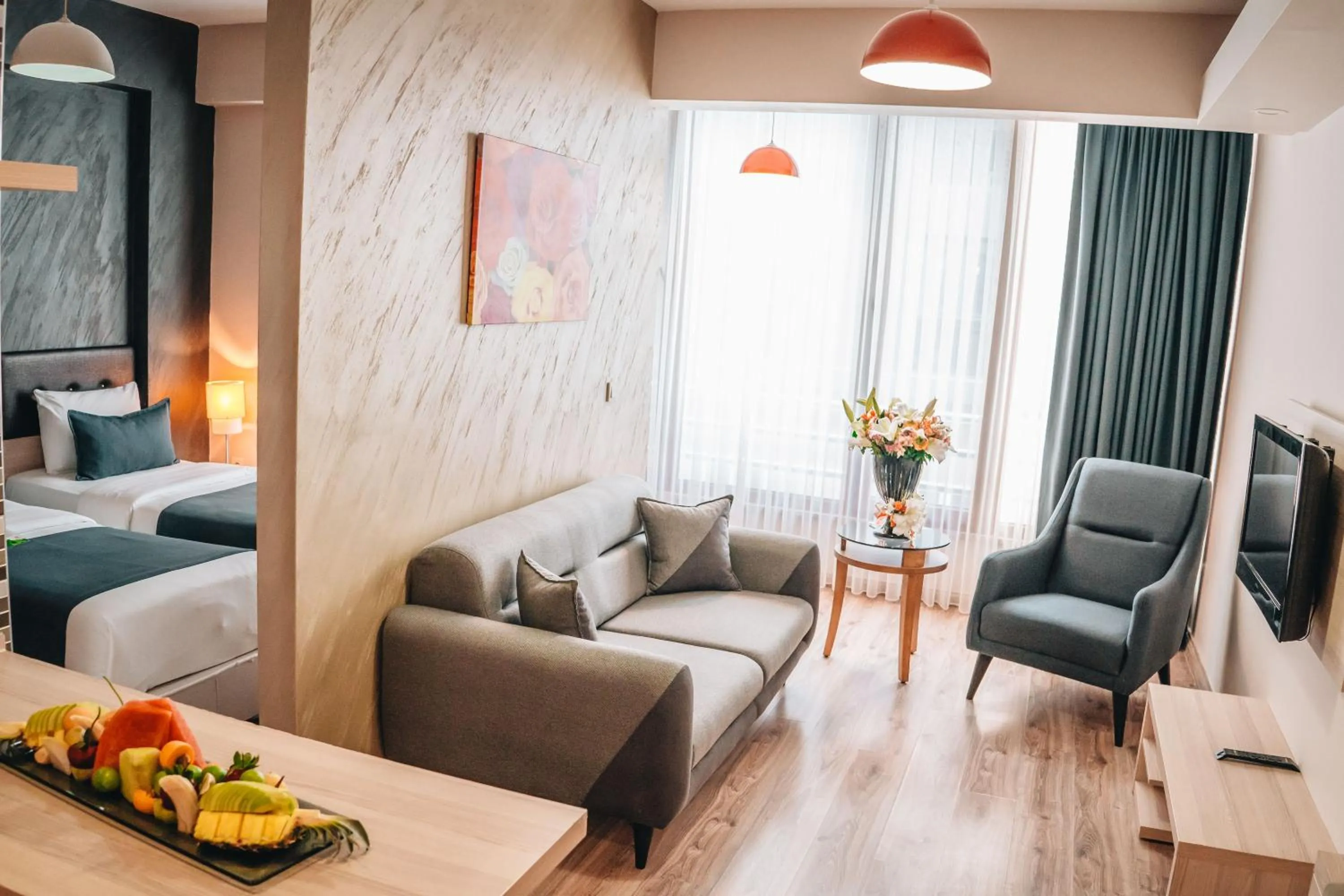 Seating area in La Flora House Hotel