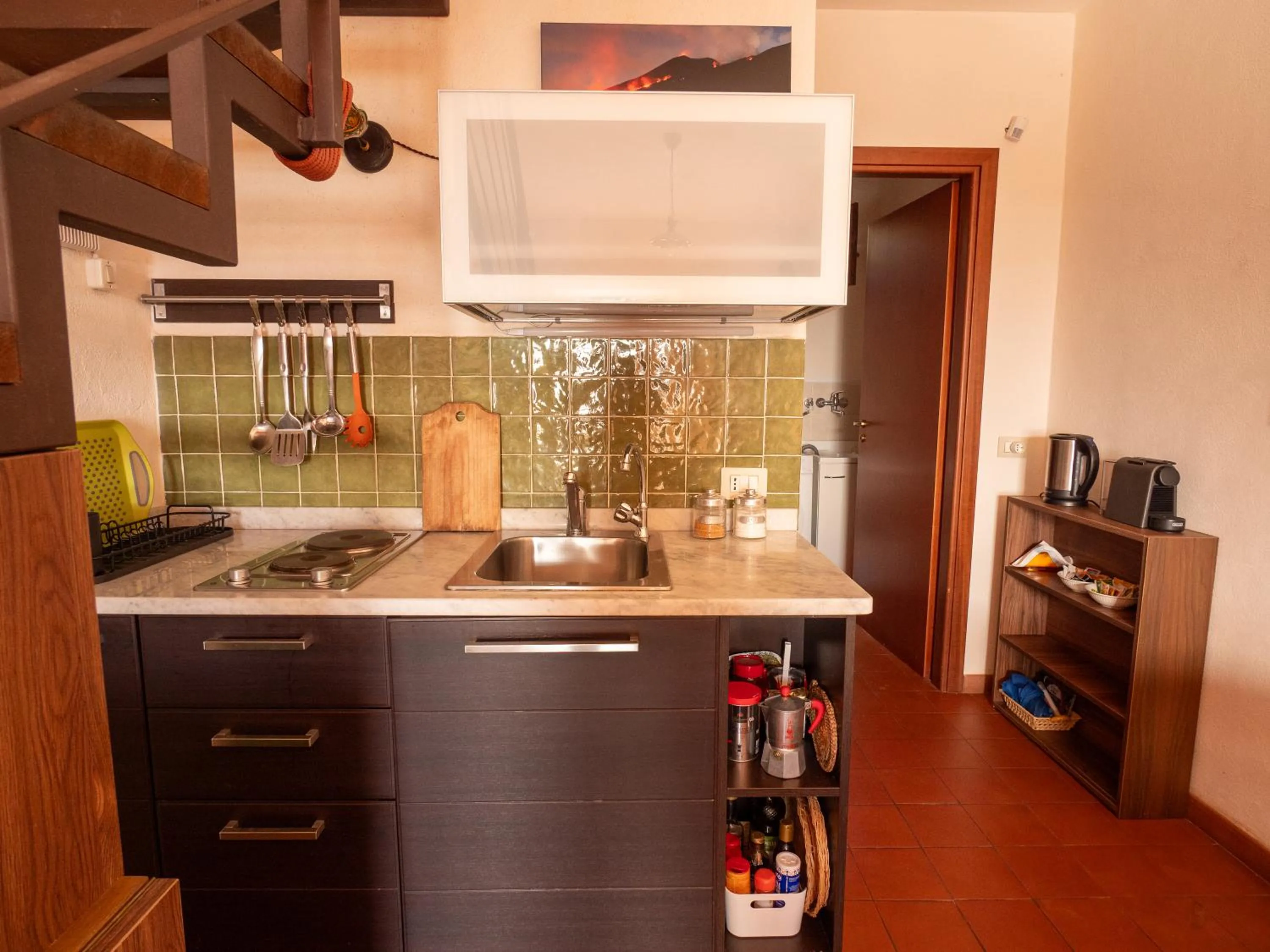 Kitchen or kitchenette in Casa Etnea