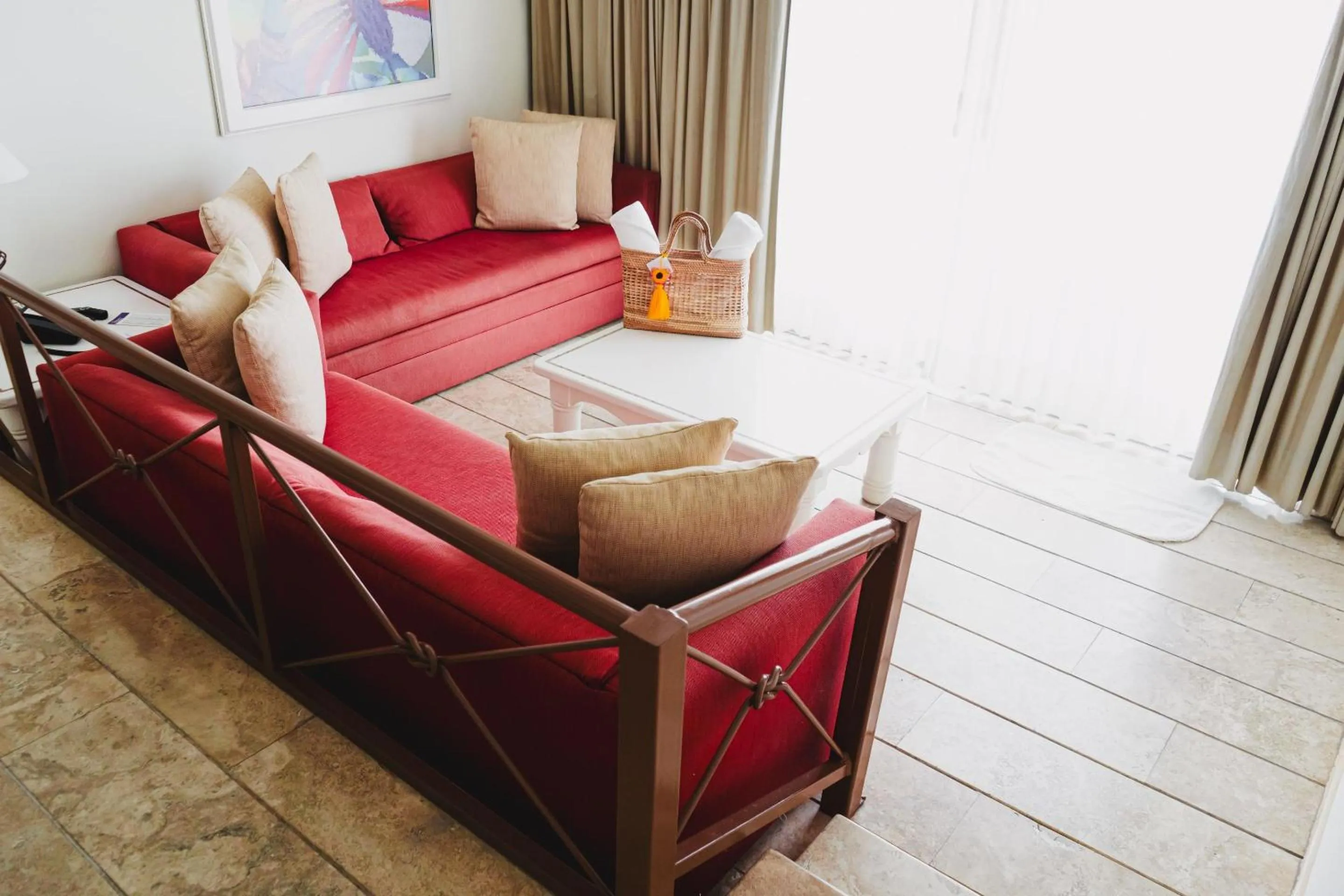 Living room, Bed in Camino Real Zaashila Huatulco