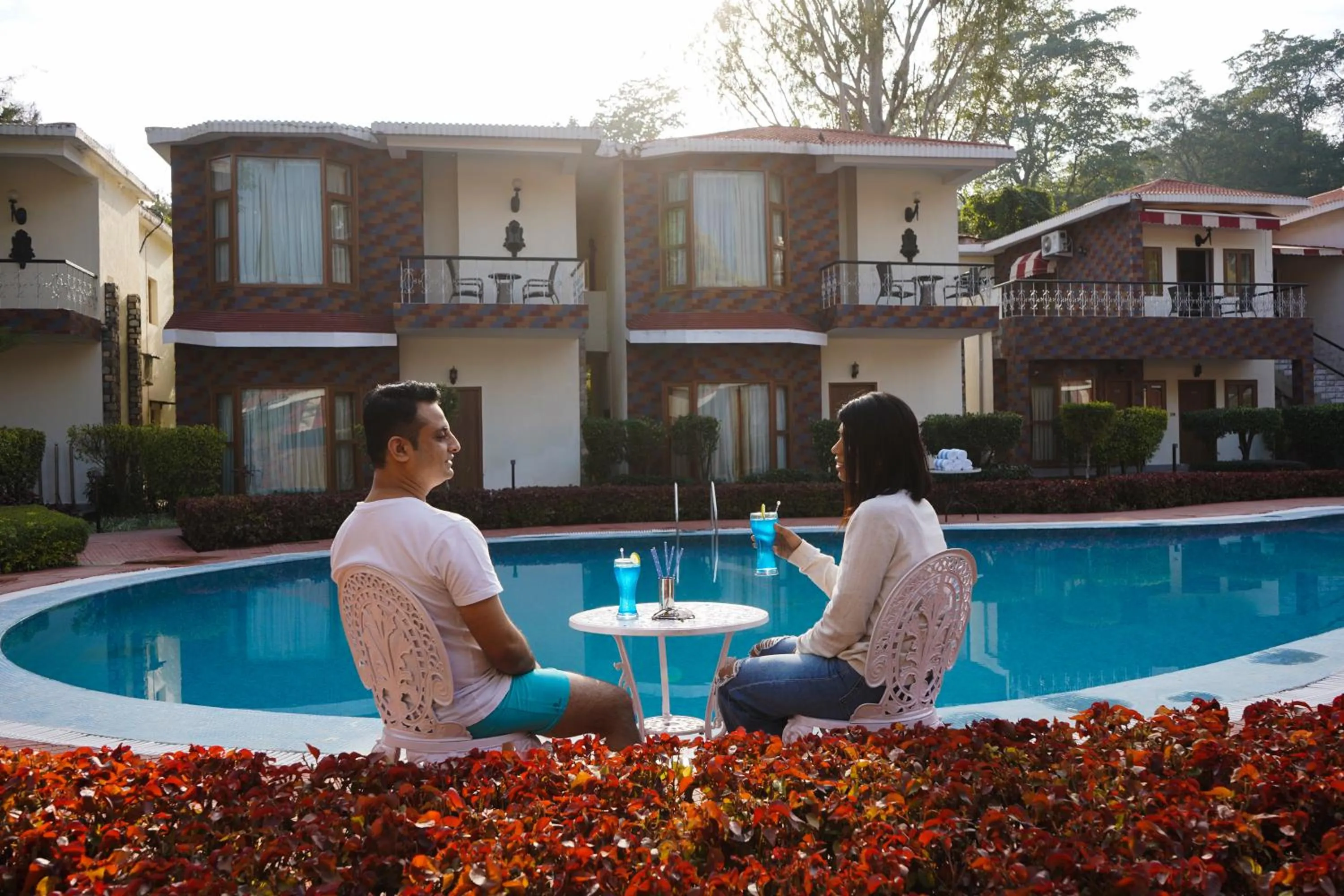 Pool view in Country Inn Tarika Riverside Resort Jim Corbett