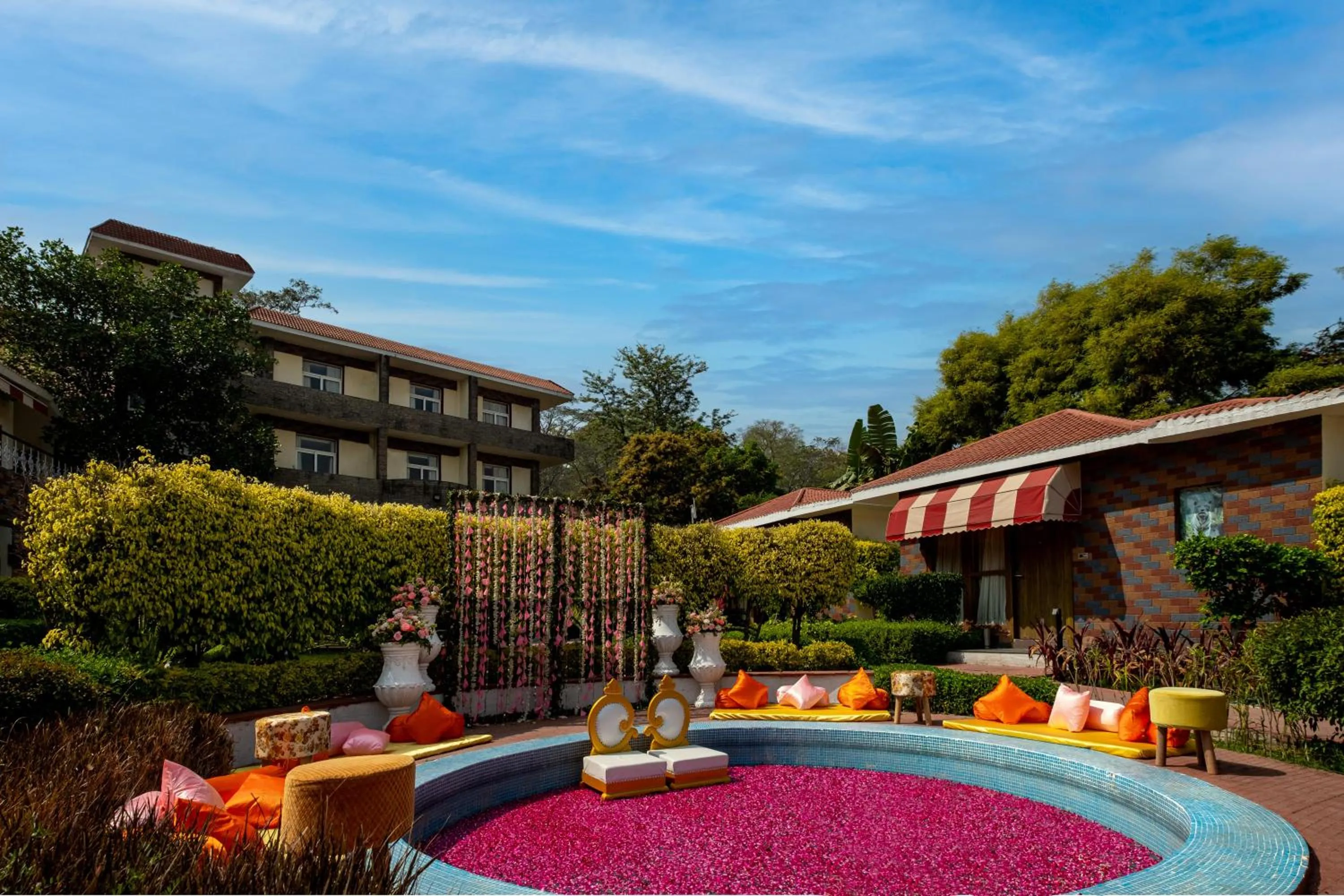 Pool view in Country Inn Tarika Riverside Resort Jim Corbett