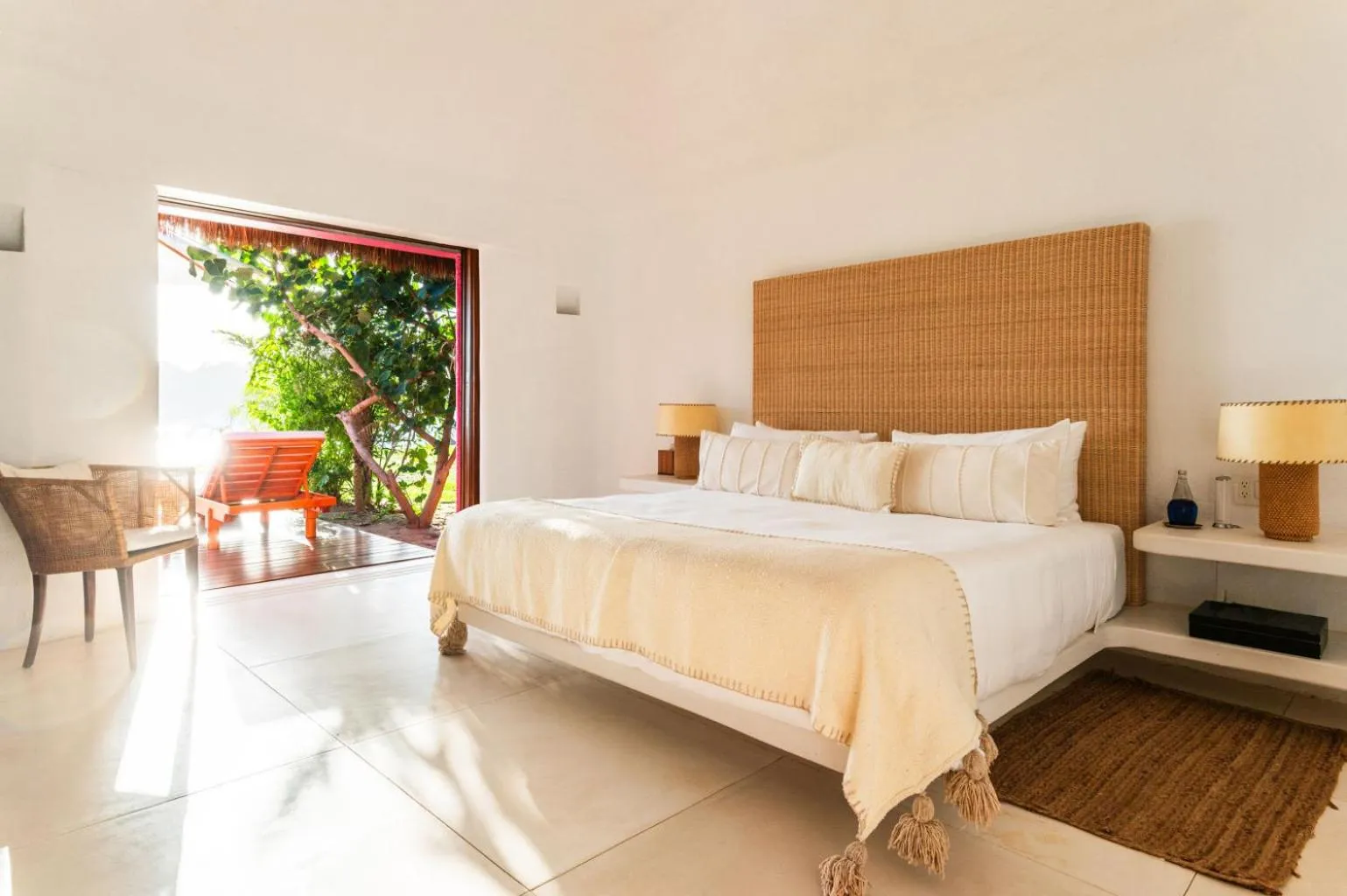 Bed in Playa Rosa Bungalows Careyes