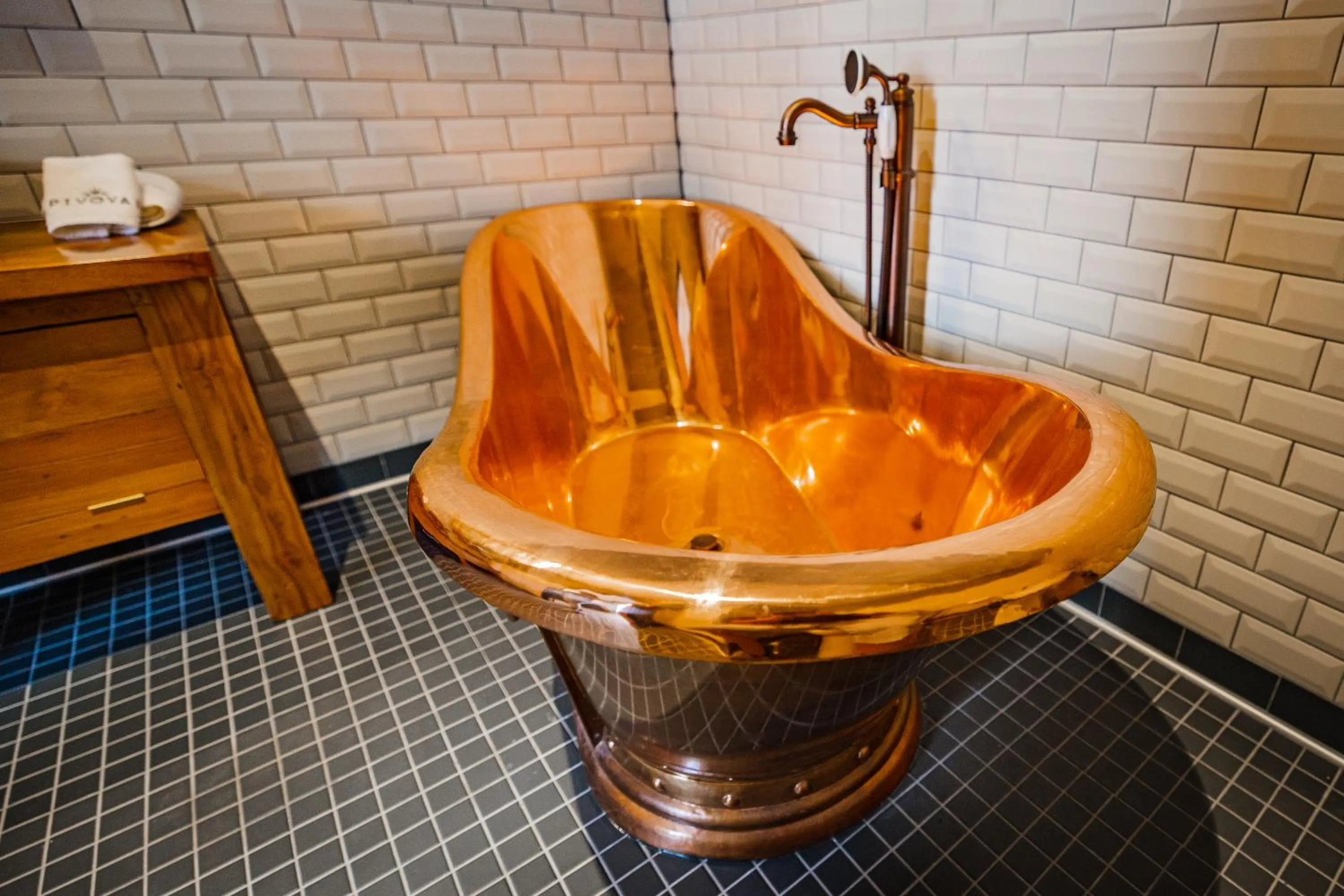 Bathroom in Pivovar Hotel