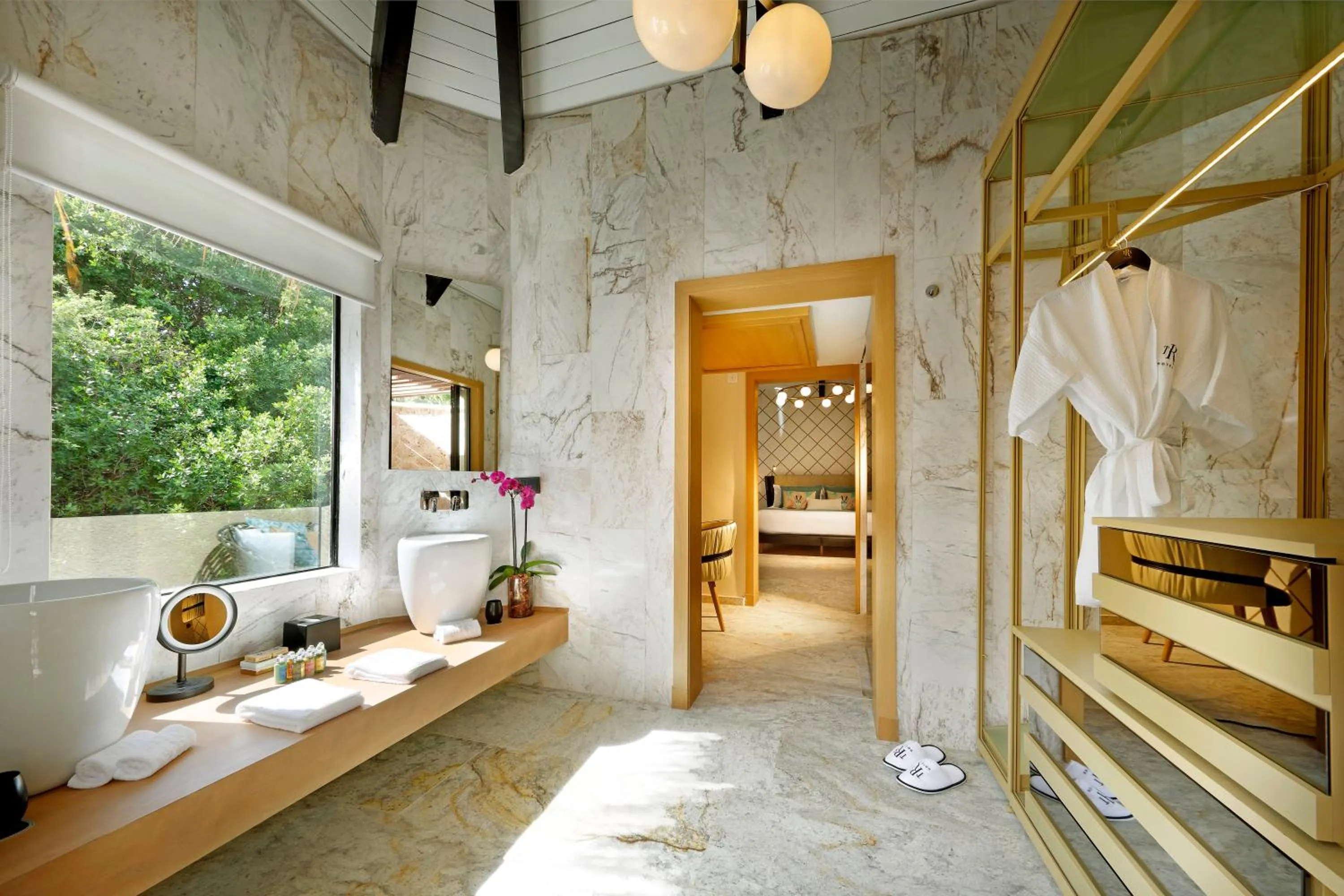 Bathroom, Bed in TRS Yucatan Hotel - Adults Only