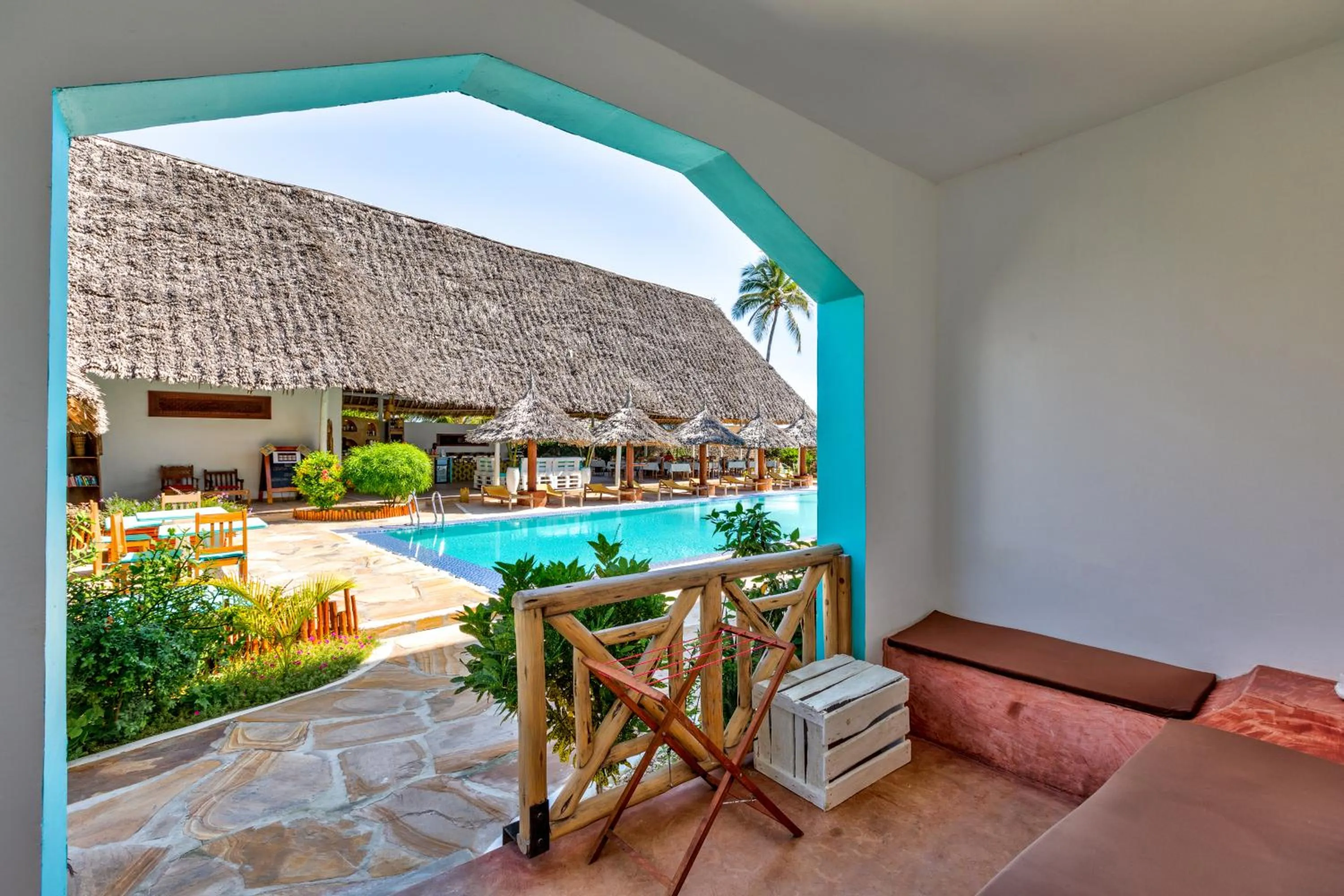 Patio in AHG Sun Bay Mlilile Beach Hotel