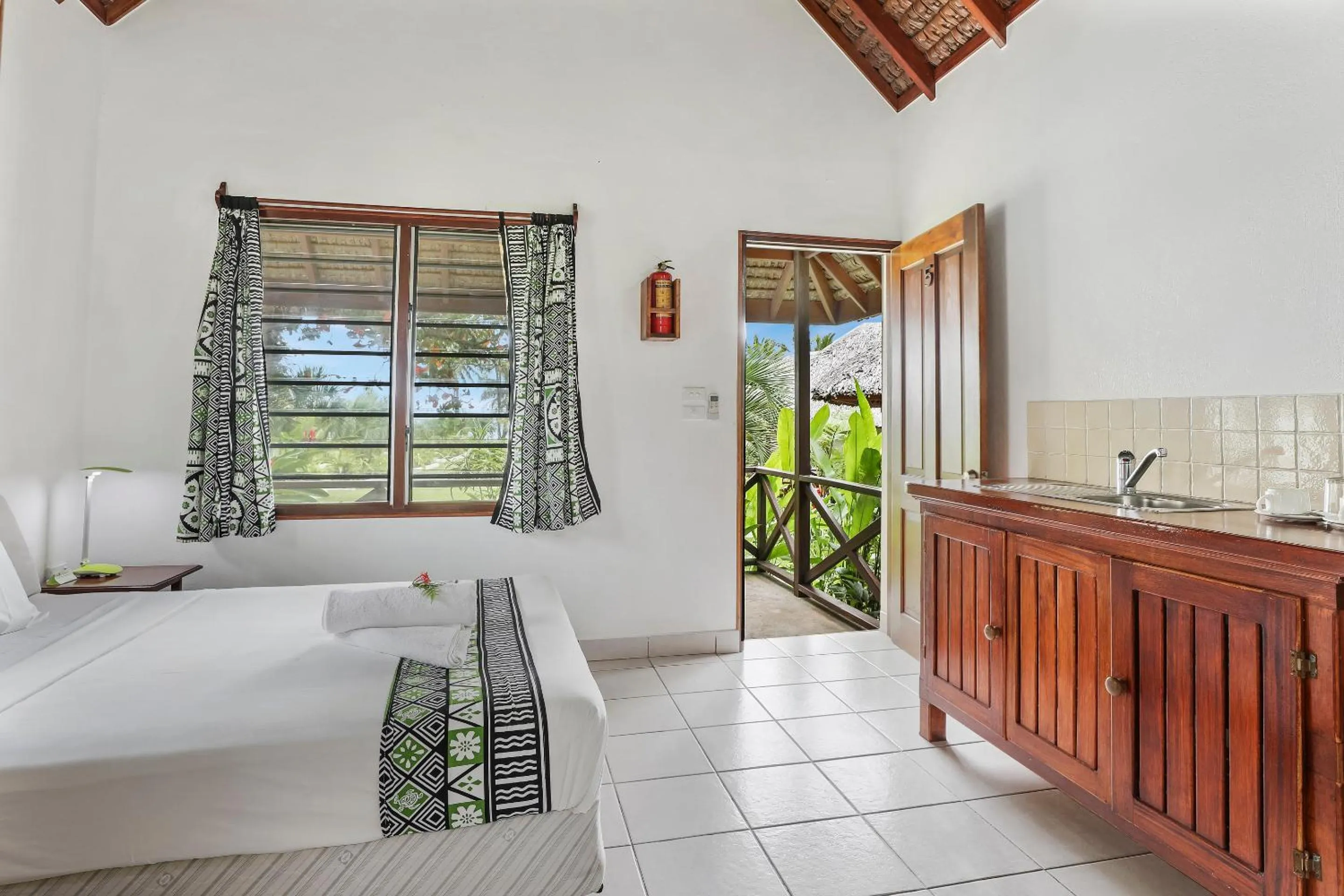 Bed in Beachfront Resort