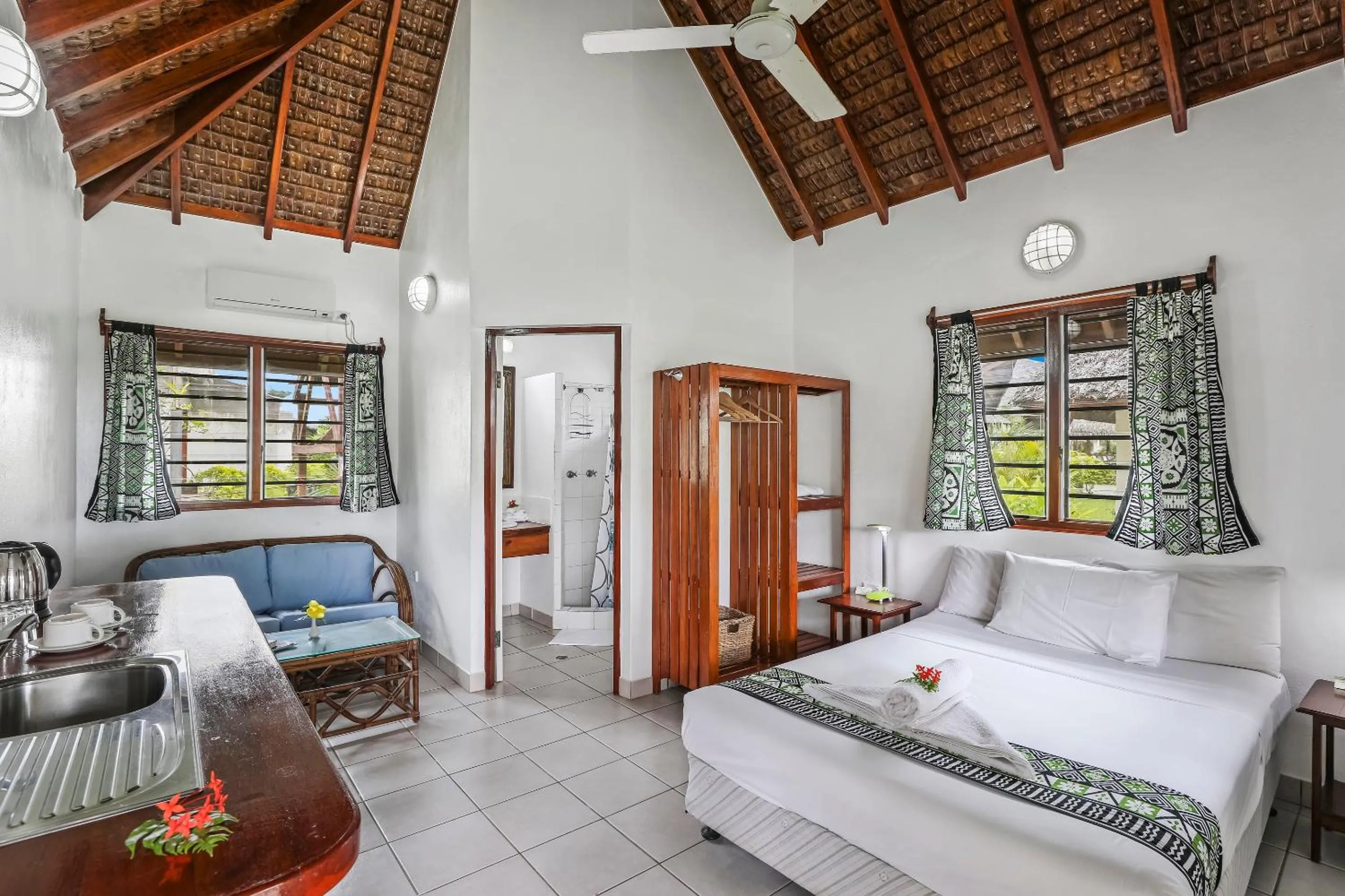 Bed in Beachfront Resort