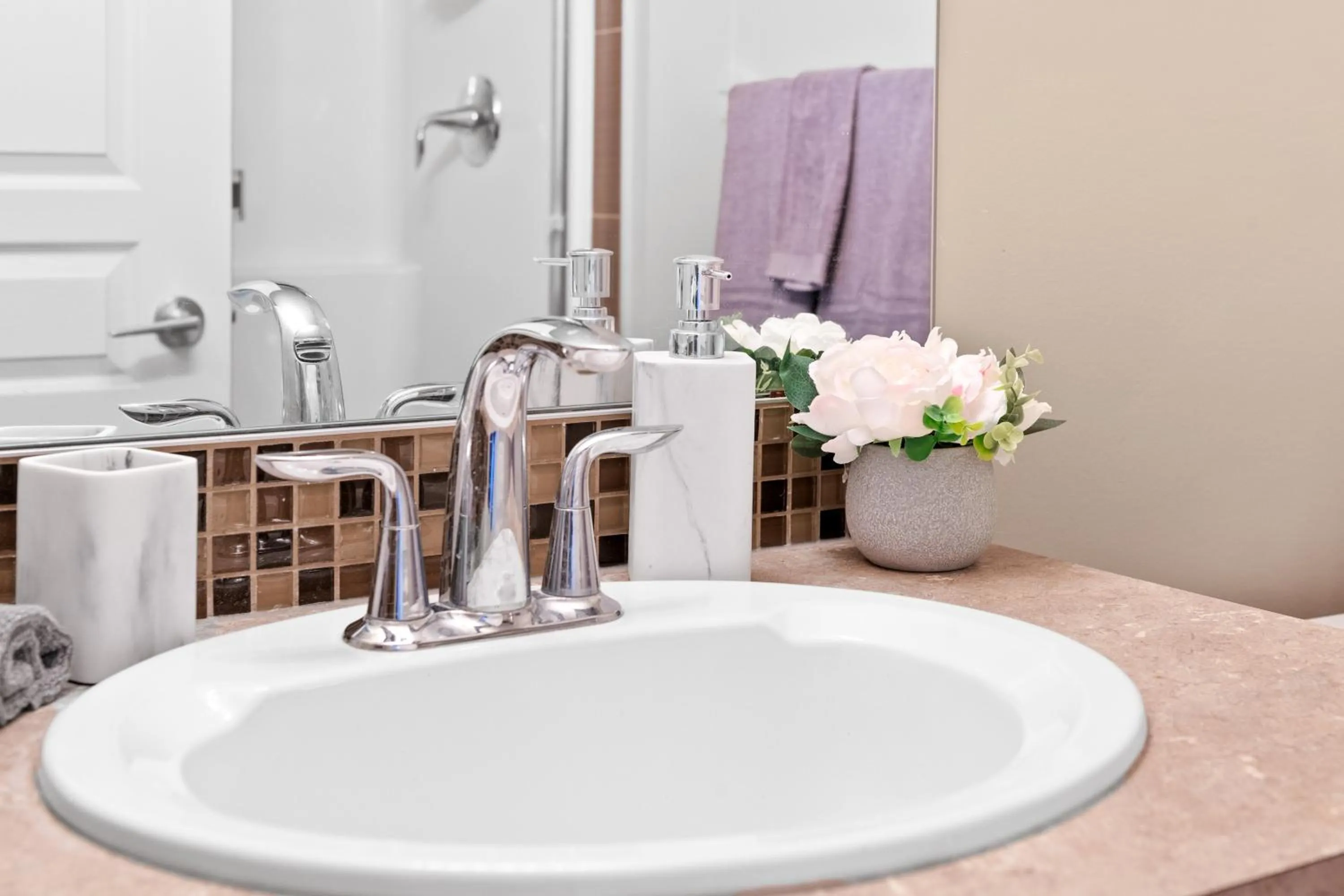 Bathroom in Stylish Downtown Condos by GLOBALSTAY