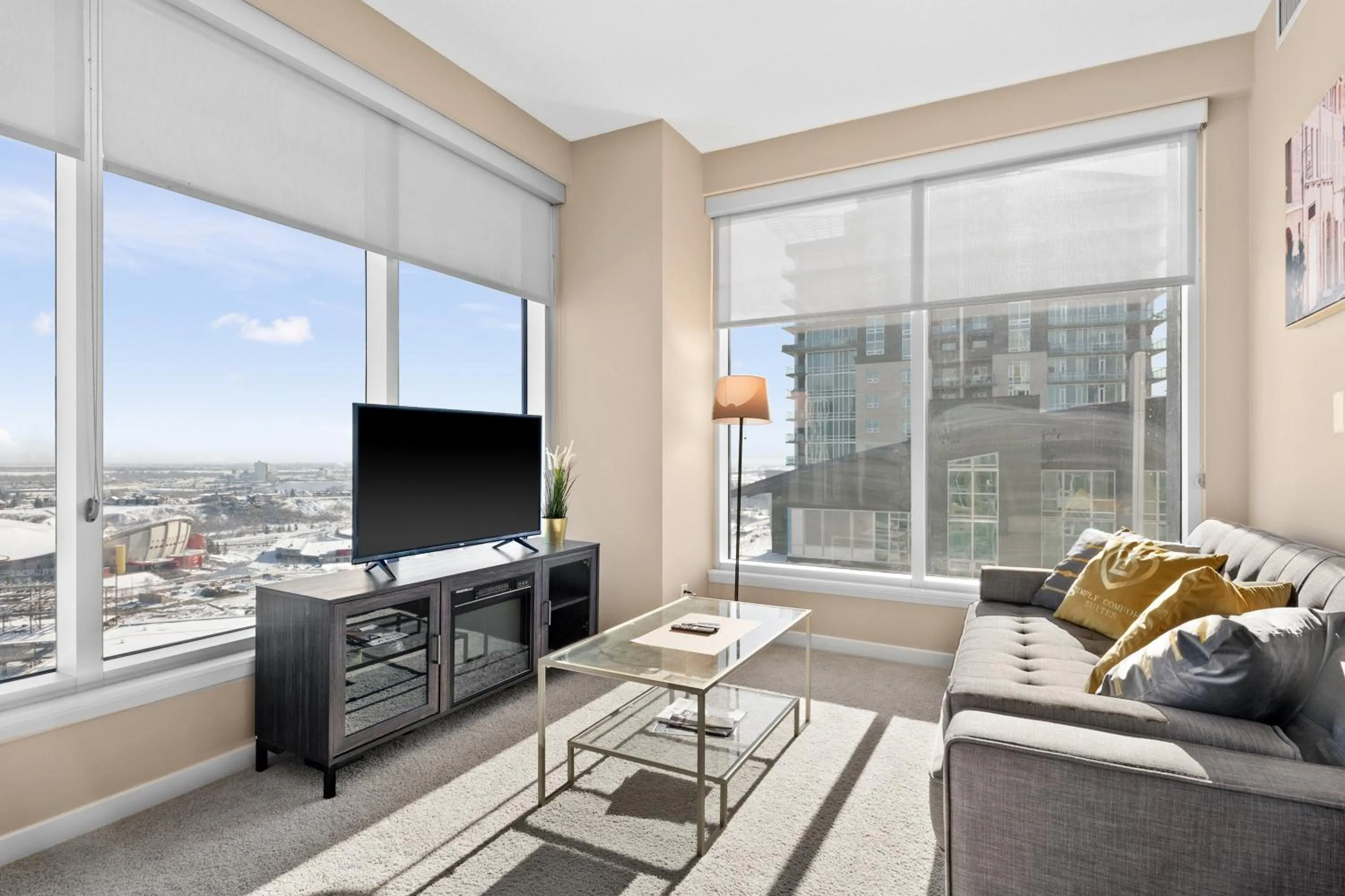 TV and multimedia in Stylish Downtown Condos by GLOBALSTAY