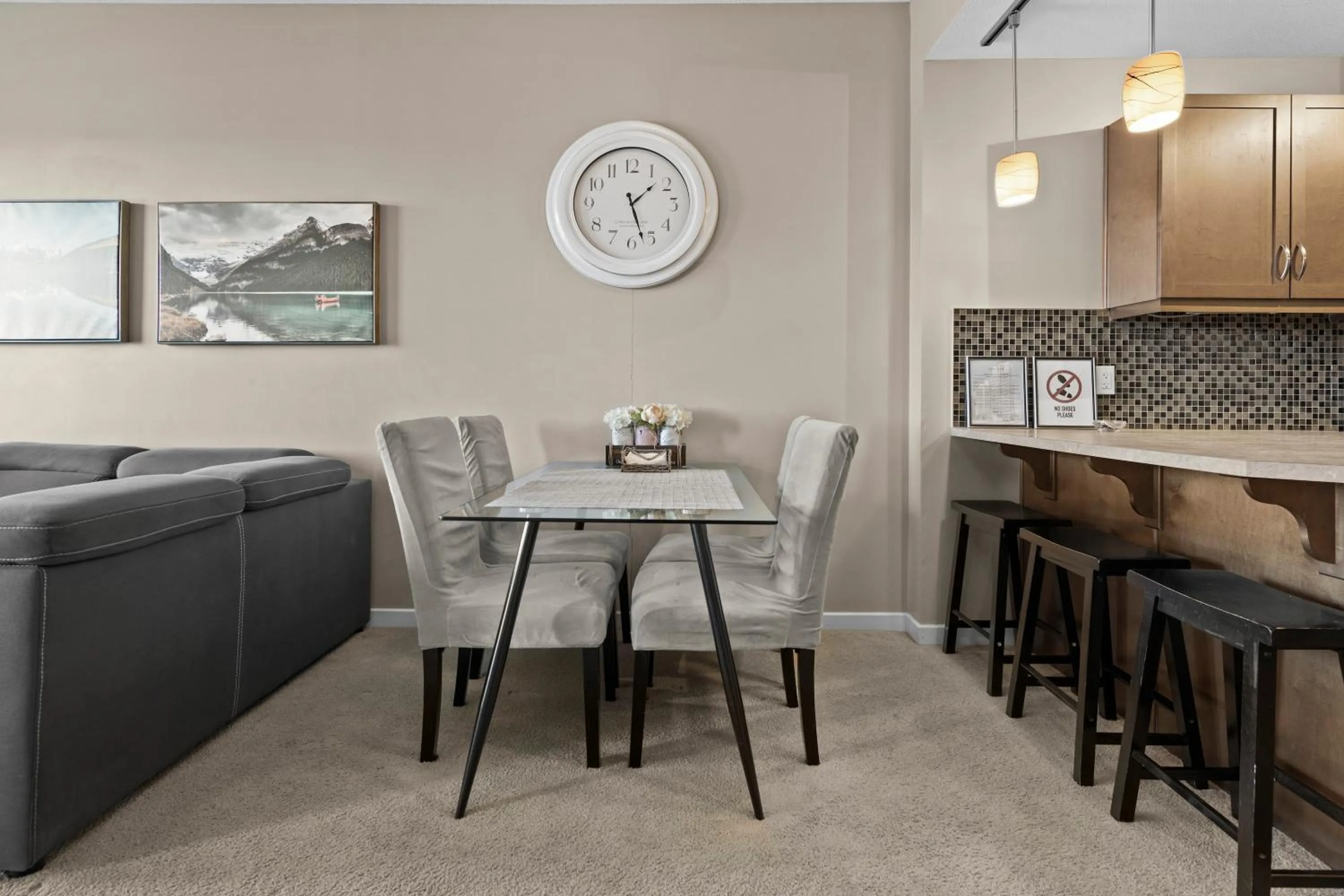 Dining area in GlobalStay Downtown Calgary Condos