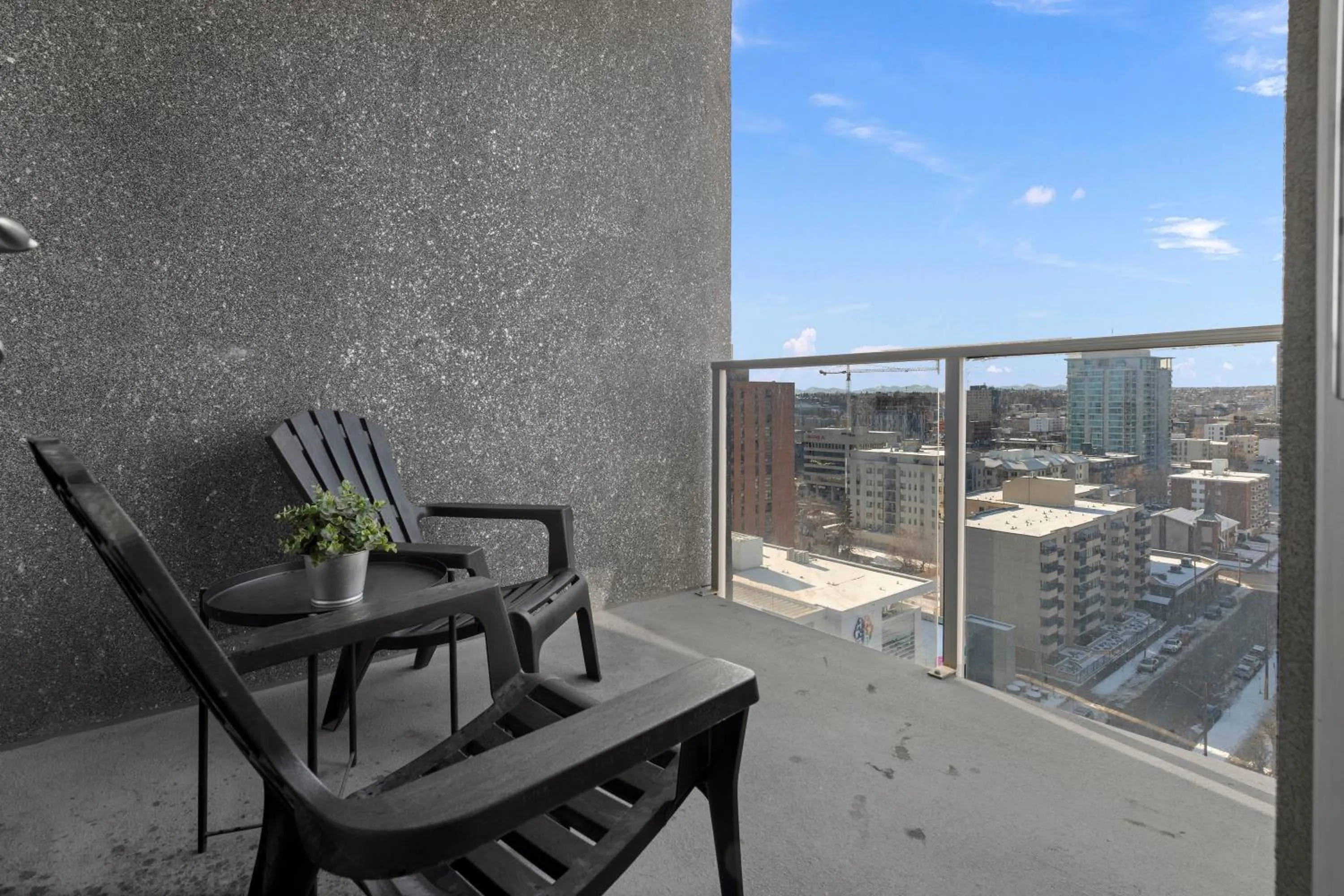 Balcony/Terrace in GlobalStay Downtown Calgary Condos