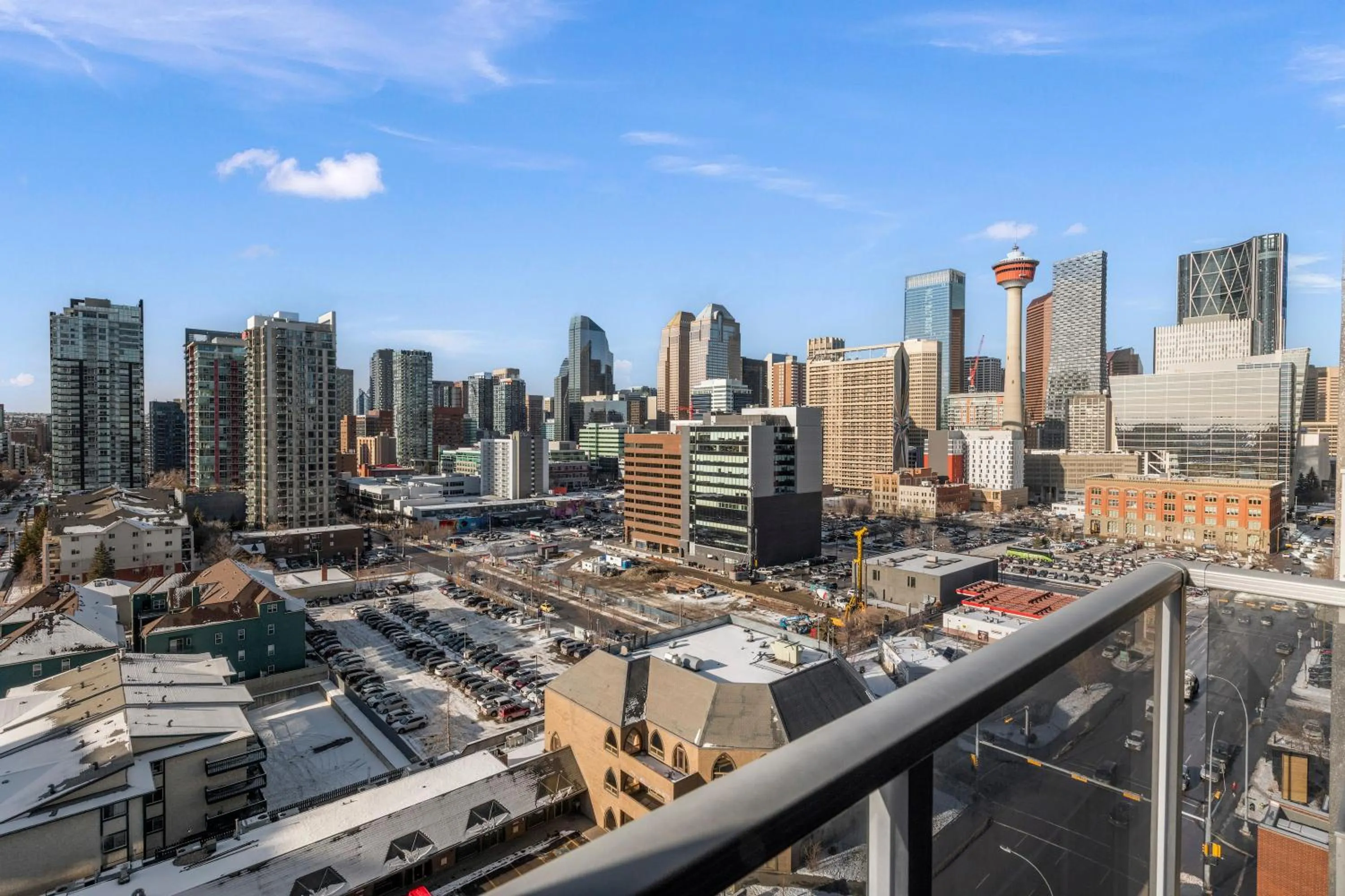 City view in GlobalStay Downtown Calgary Condos