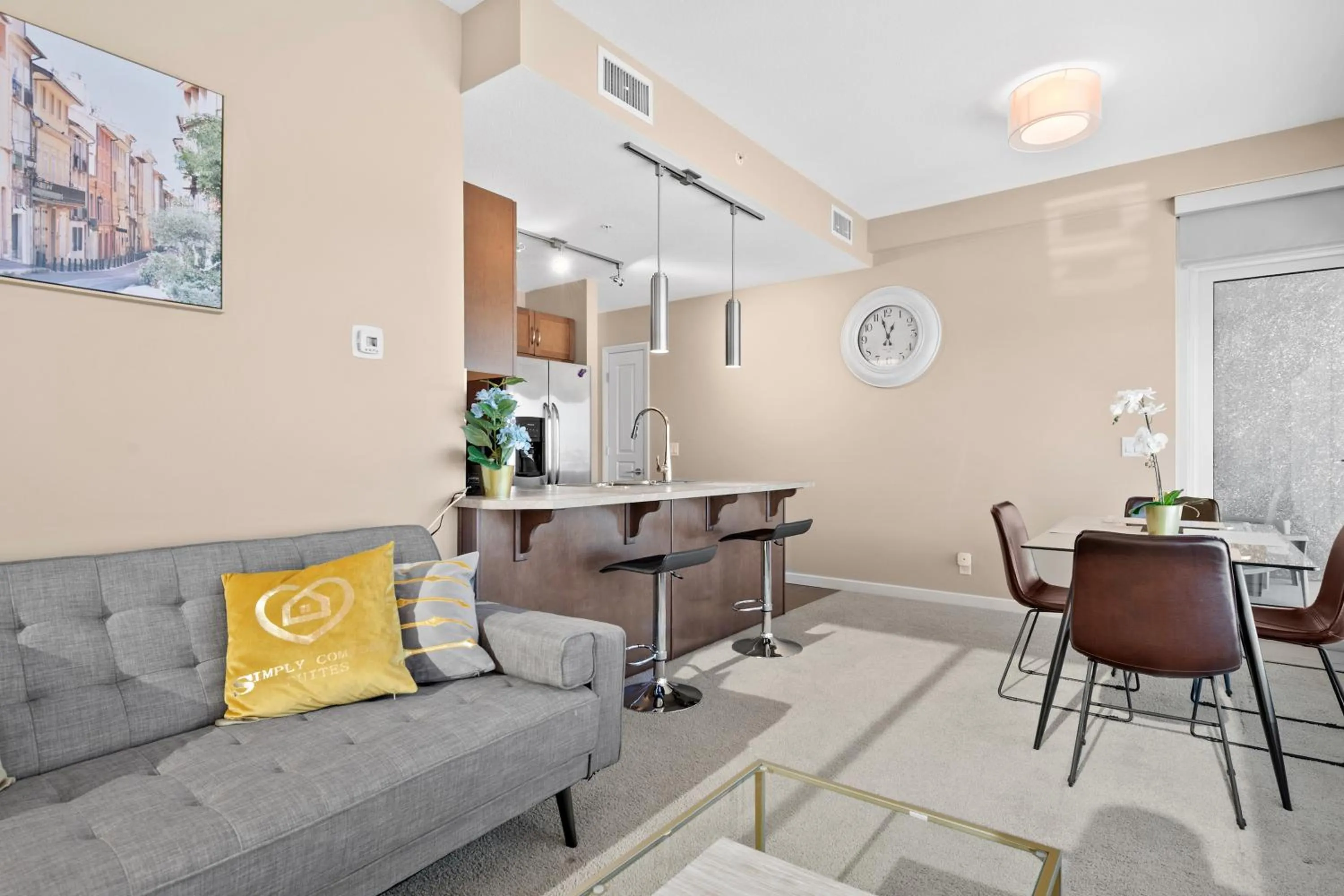 Living room in Stylish Downtown Condos by GLOBALSTAY